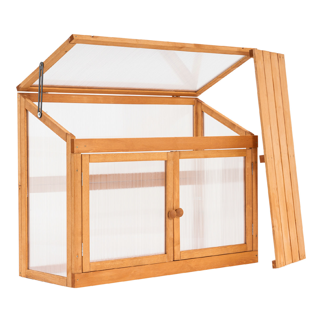 M MCombo 2 Etage höhenverstellbares Anlehngewächshaus Treibhaus Pflanzenhaus Aufzuchtschrank 0160, aus Holz und Polycarbonat