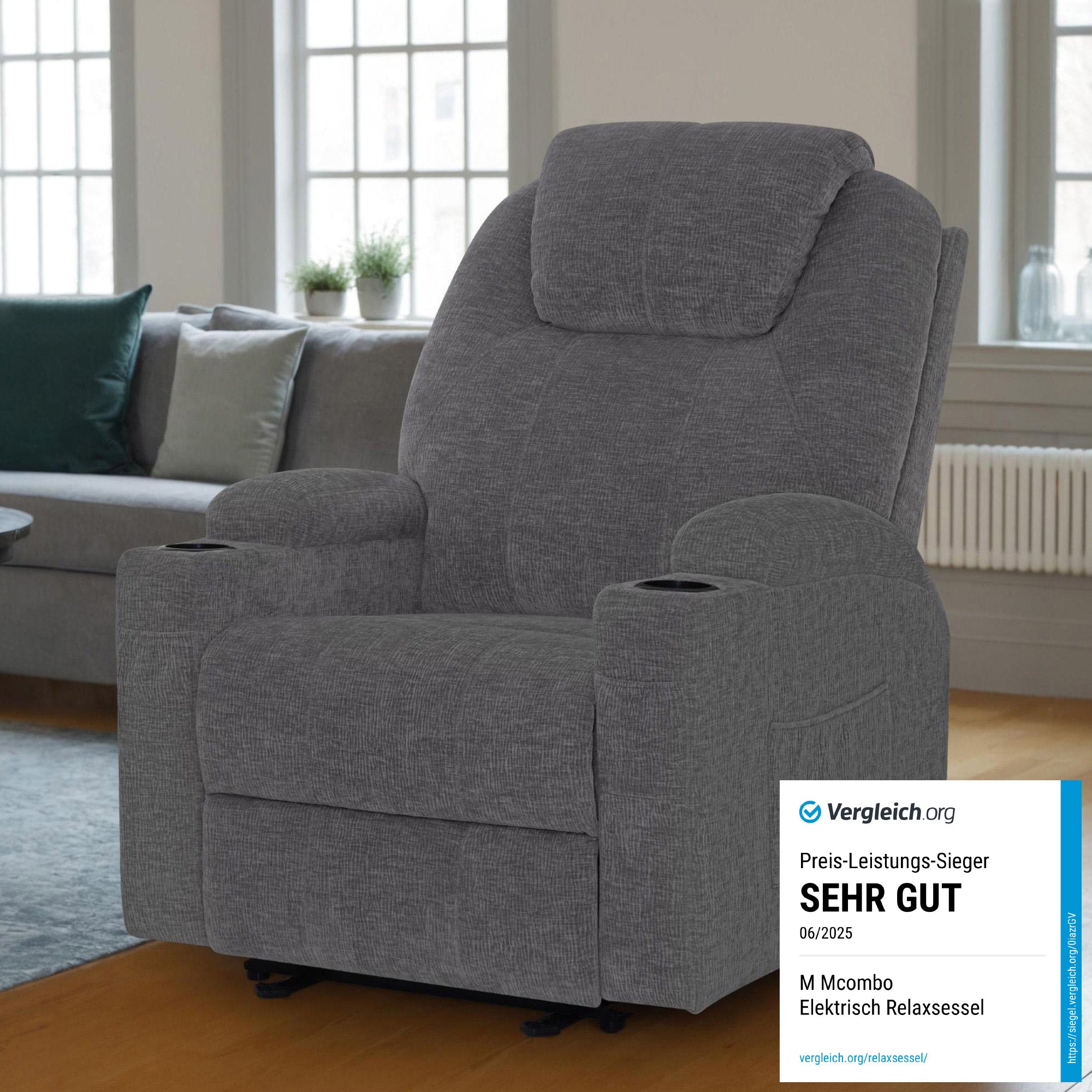 MCombo electric relaxation chair, massage chair, TV chair, reclining function, vibration heating 7061