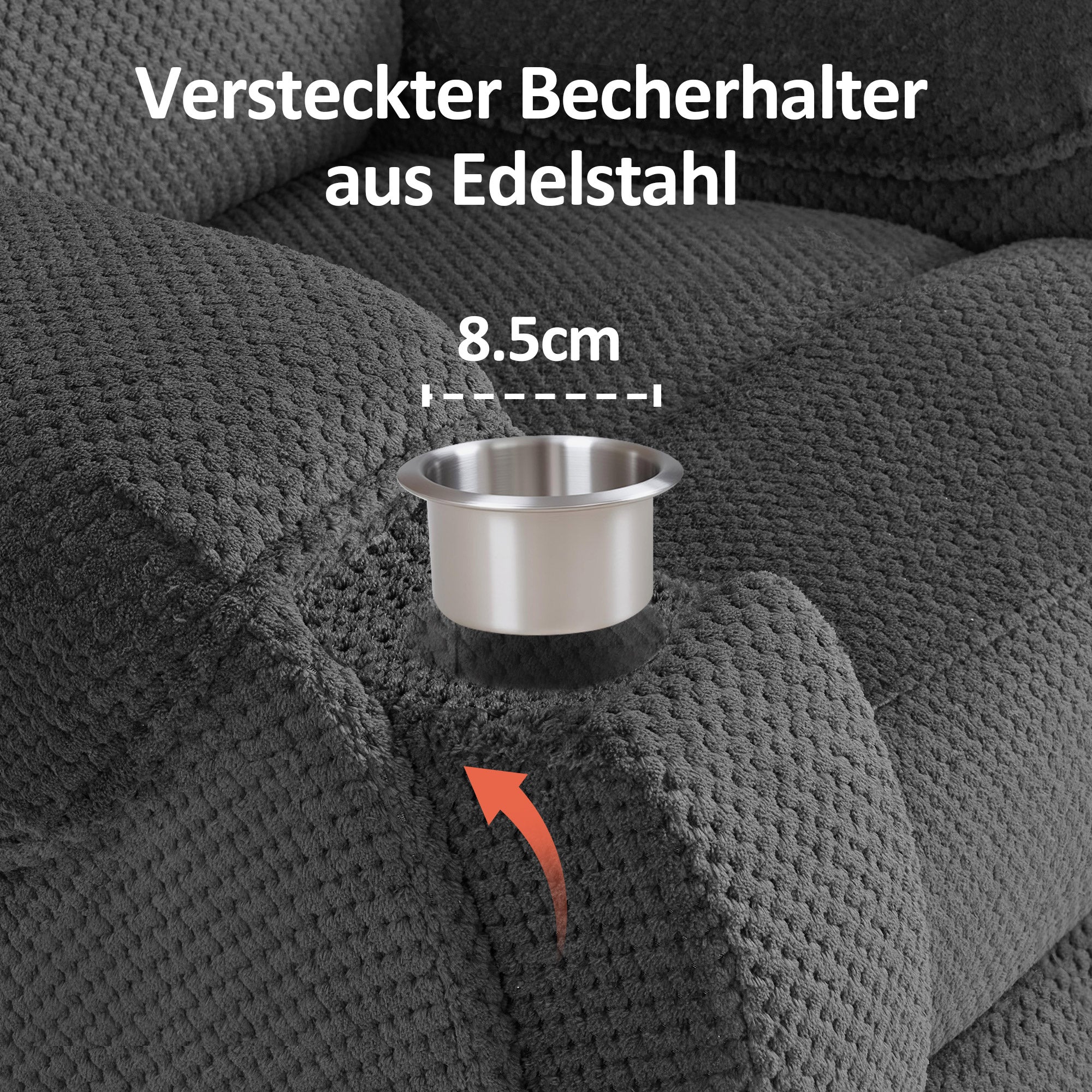 M MCombo Fernsehsessel mit Aufstehhilfe Elektrisch, mit Massage & Heizung, Relaxsessel mit Liegefunktion bis 145° 35D Vollschaum-Sitzkissen Versteckte Becherhalter 7252