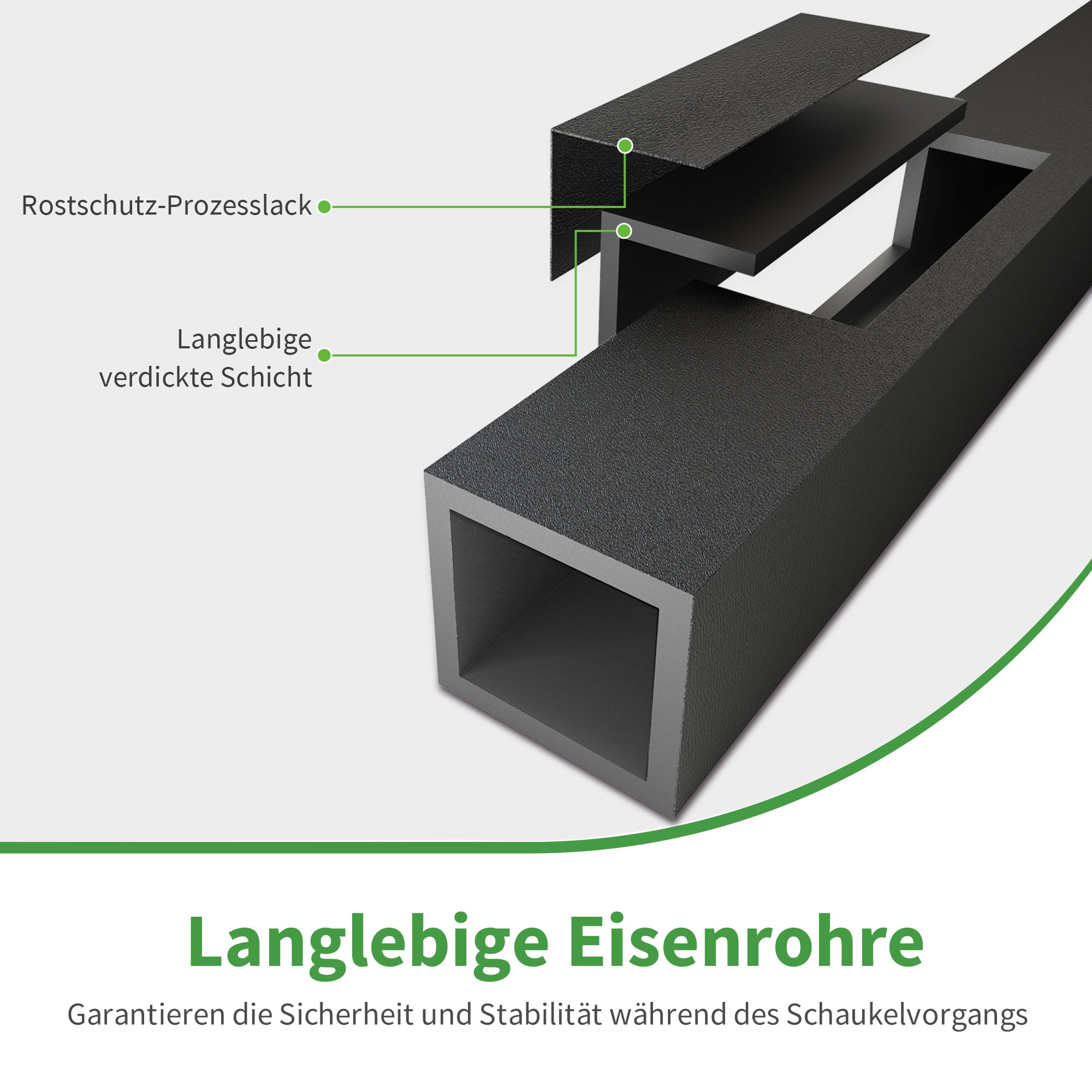 M MCombo Hollywoodschaukel 3-Sitzer, Gartenschaukel mit Verstellbarem Sonnendach, Schaukelbank Outdoor, Gartenliege Wetterfest, 300KG Belastbar, 132 x 188 x 182 cm, 8009 (Dunkgelgrau)
