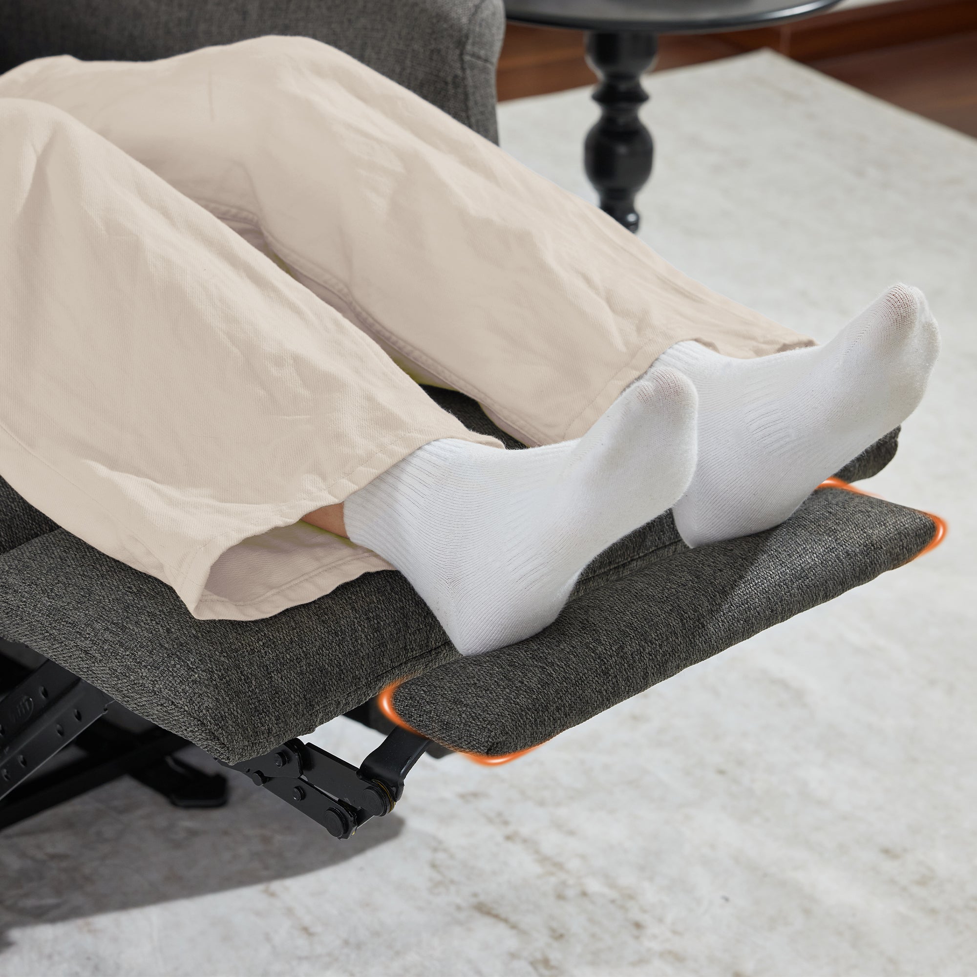 M MCombo TV Chair Electrically Adjustable, Relaxing Chair with Reclining Function, Recliner Chair, Side Pocket & Straps, Living Room Chair, 7089 (Gray)