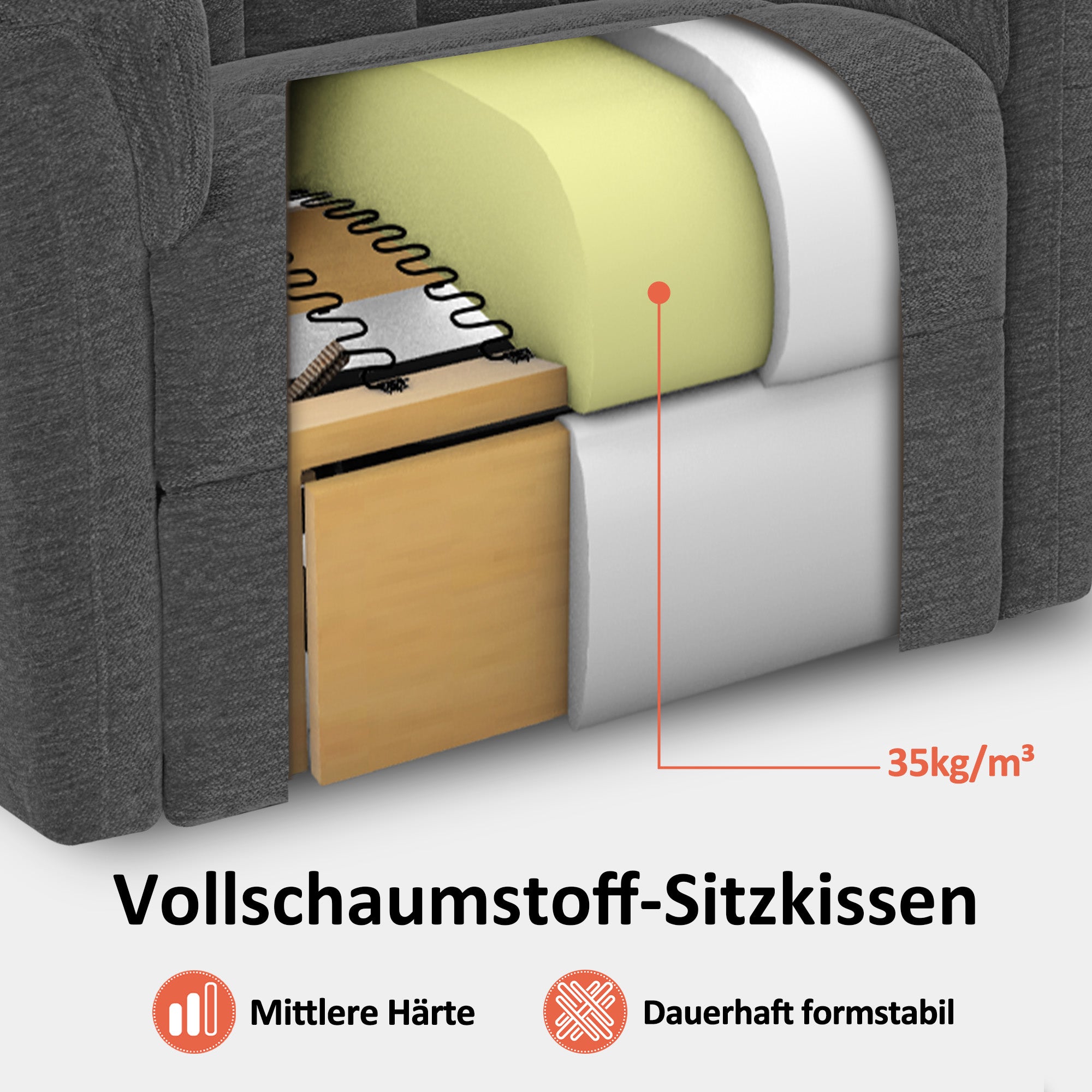 M MCombo Fernsehsessel mit Aufstehhilfe Elektrisch, Sessel mit Aufstehhilfe, Relaxsessel mit Liegefunktion bis 145°35D Vollschaum-Sitzkissen 7117 (Chenille, Grau)