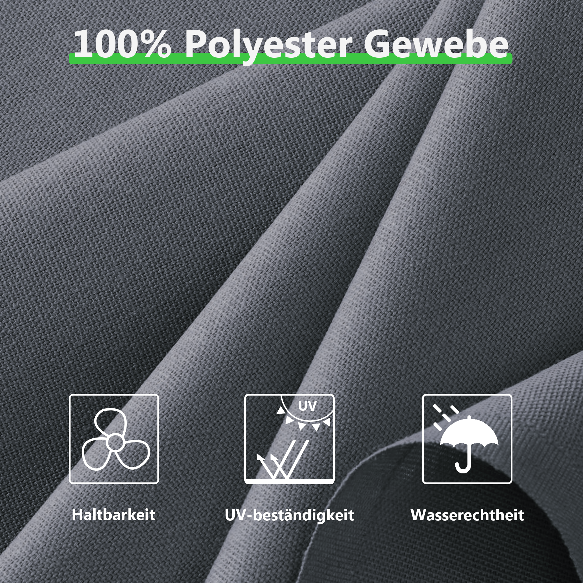 M MCombo Hollywoodschaukel mit Liegefunktion, Gartenschaukel 3 Sitzer wetterfest, Outdoor Schaukelbank mit verstellbarem Dach, 187*118*175 cm, 4088 (Dunkgelgrau)