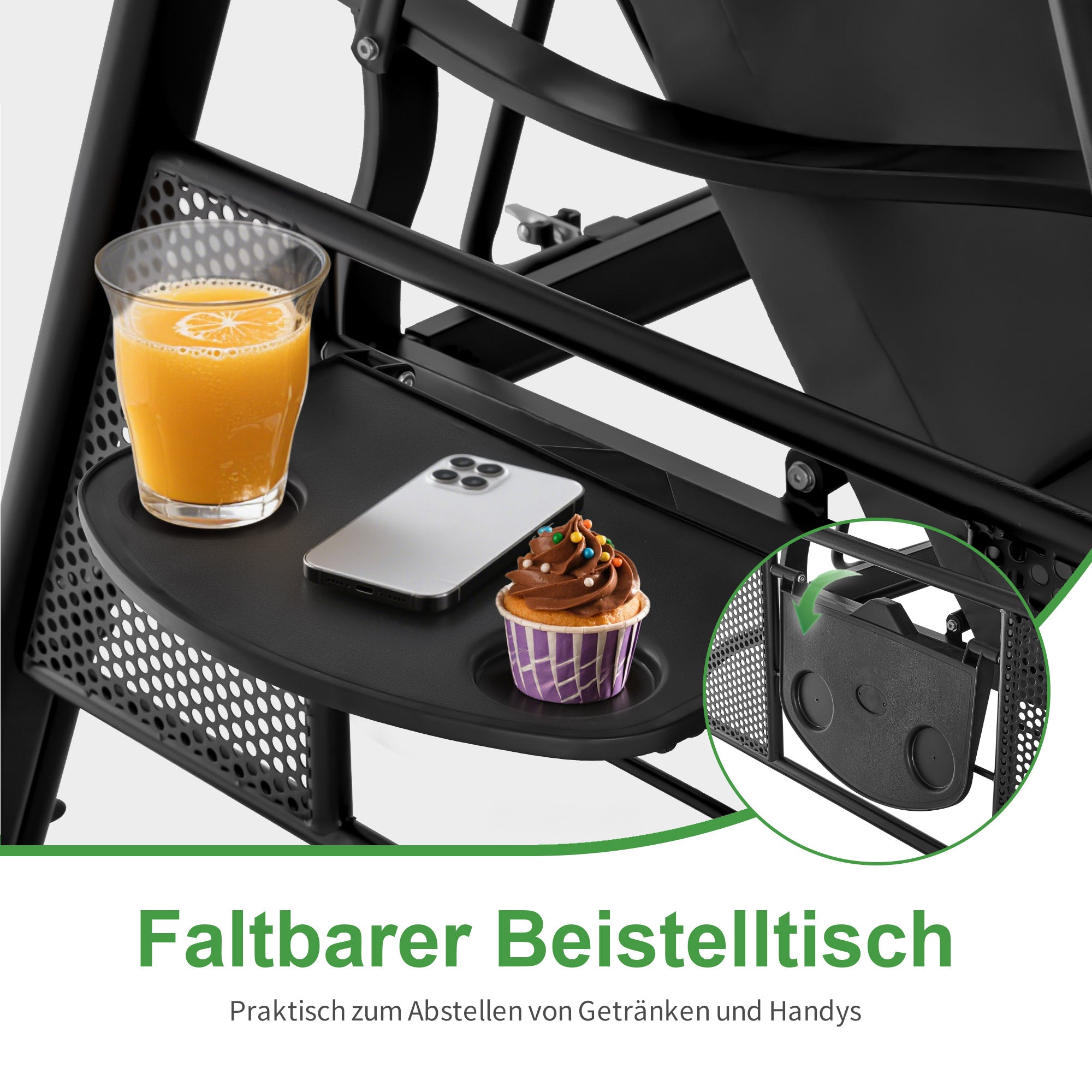 M MCombo 3-seater porch swing with reclining function, adjustable sunroof & cup holder, garden swing up to 360 kg load capacity, outdoor swing bench, weatherproof 204 x 118 x 181 cm 4093 (dark grey)