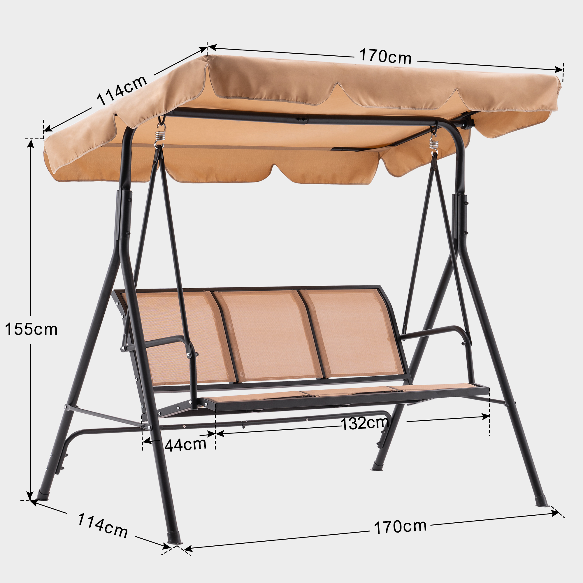 M MCombo 3-seater Hollywood swing garden swing garden lounger swing bench 8007