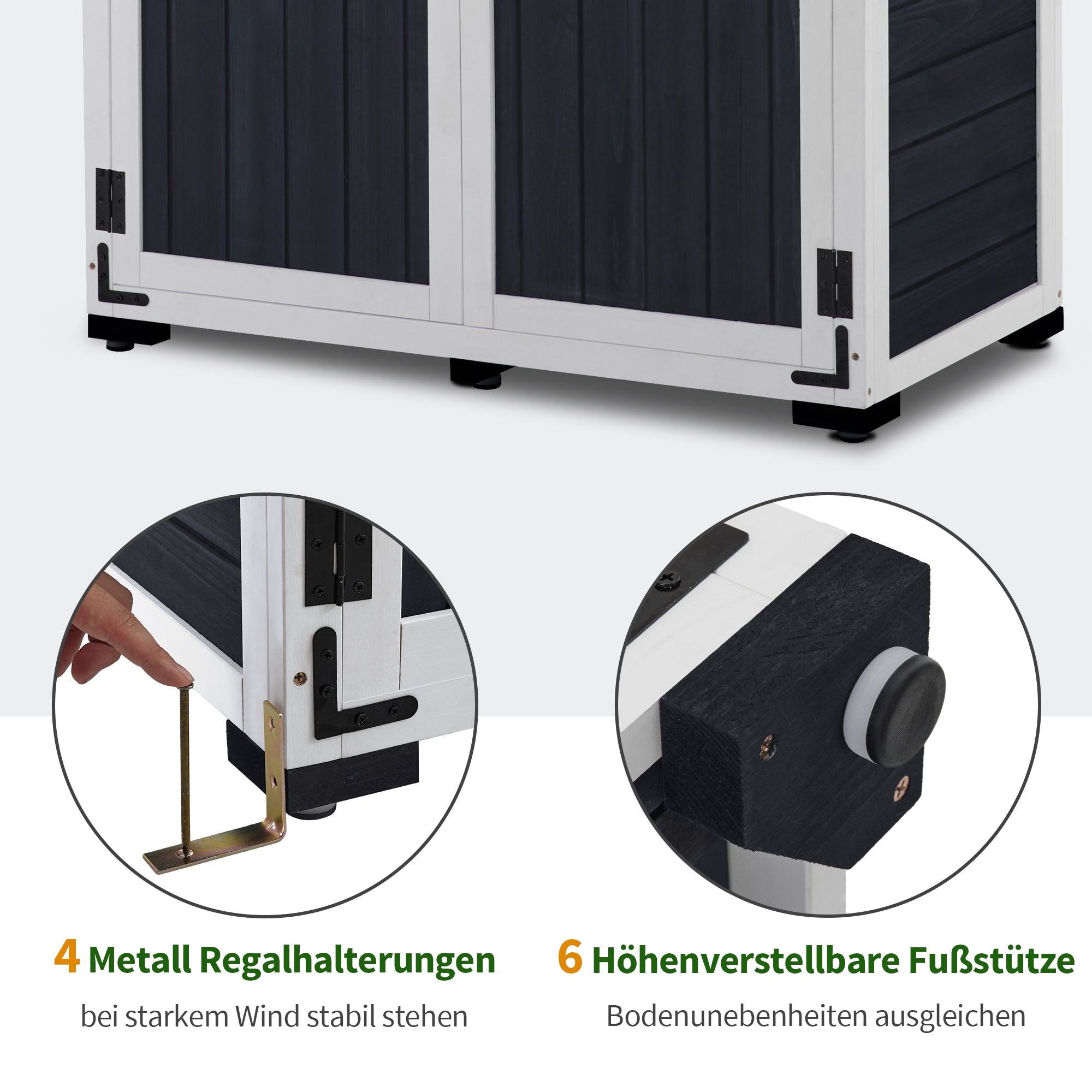 M MCombo wooden garden cabinet, small, outdoor garden shed, tool shed, weatherproof, greenhouse for balcony and terrace, 100 × 53 × 178 cm, 0111