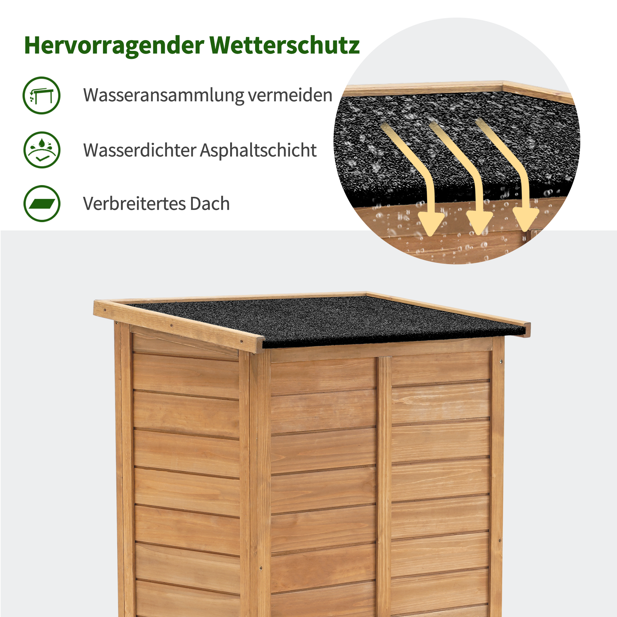 MCombo Gartenschrank Gerätehaus Geräteschuppen Garten Schuppen Schrank Holz 0690