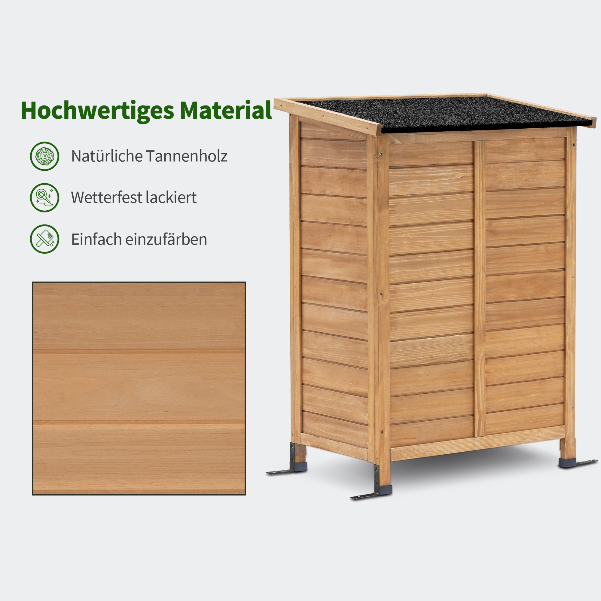 MCombo Gartenschrank Gerätehaus Geräteschuppen Garten Schuppen Schrank Holz 0690