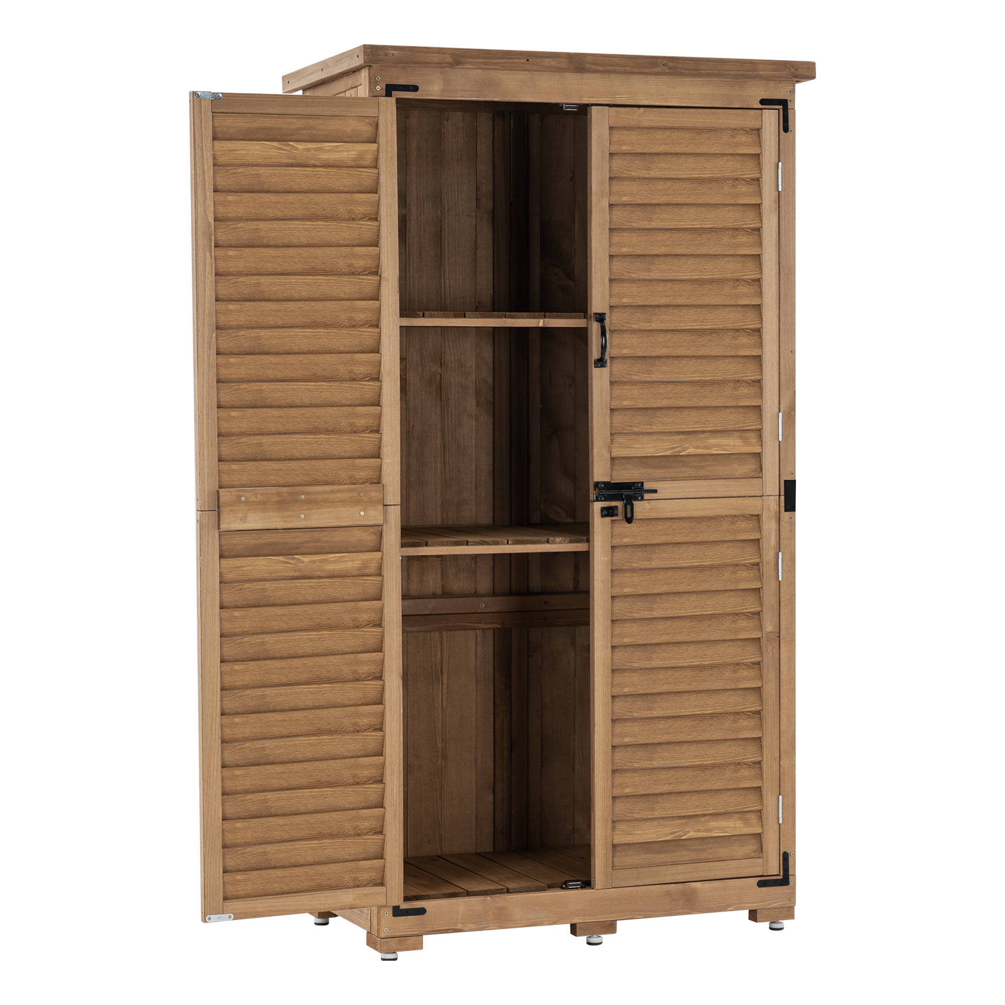 MCombo Gartenschrank Gerätehaus Geräteschuppen Garten Schuppen Schrank Holz 0870