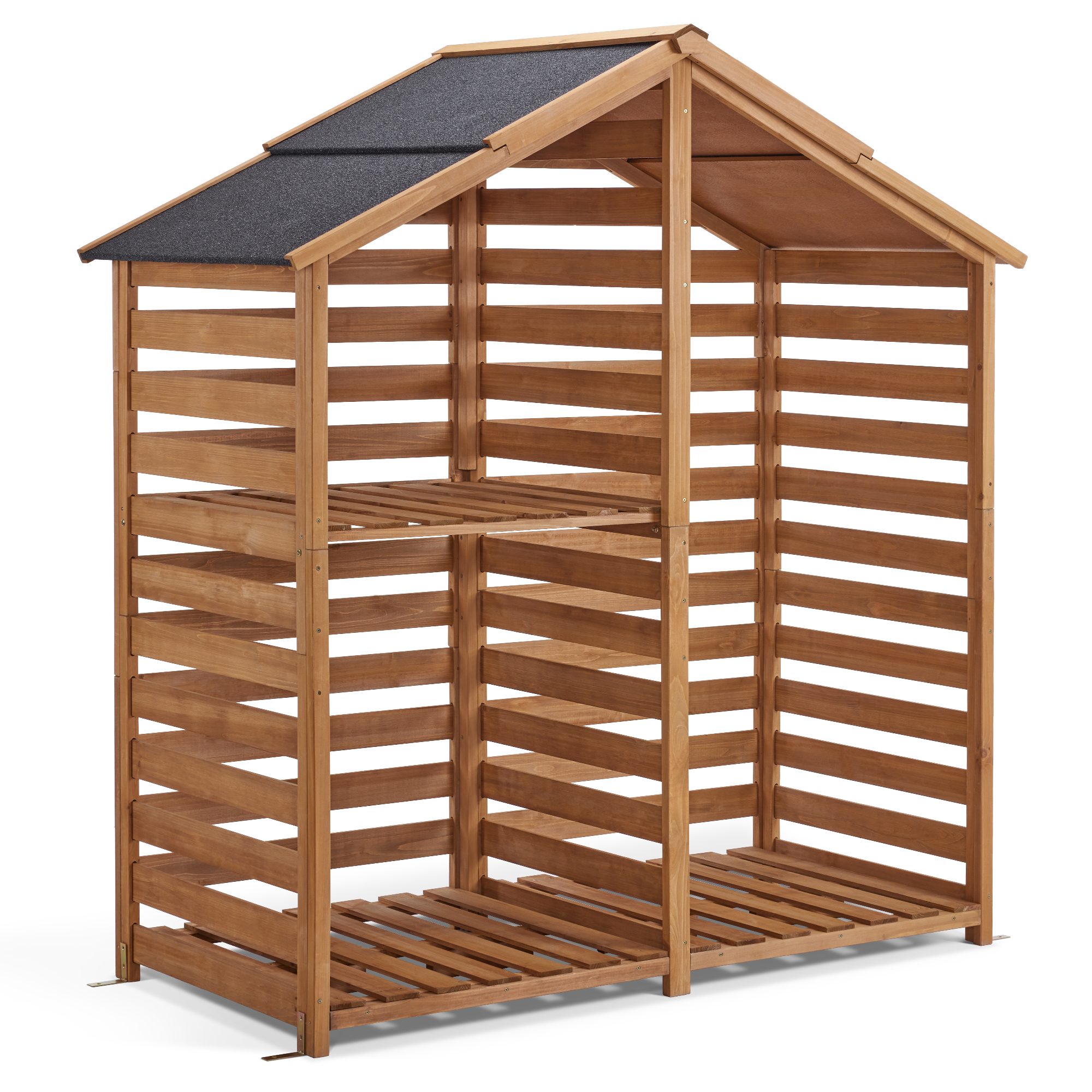 M MCombo Holzregal, Outdoor Kaminholzregel mit Rückwand, Holzunterstand mit wasserdichter Abdeckung, 1202/1200/1213