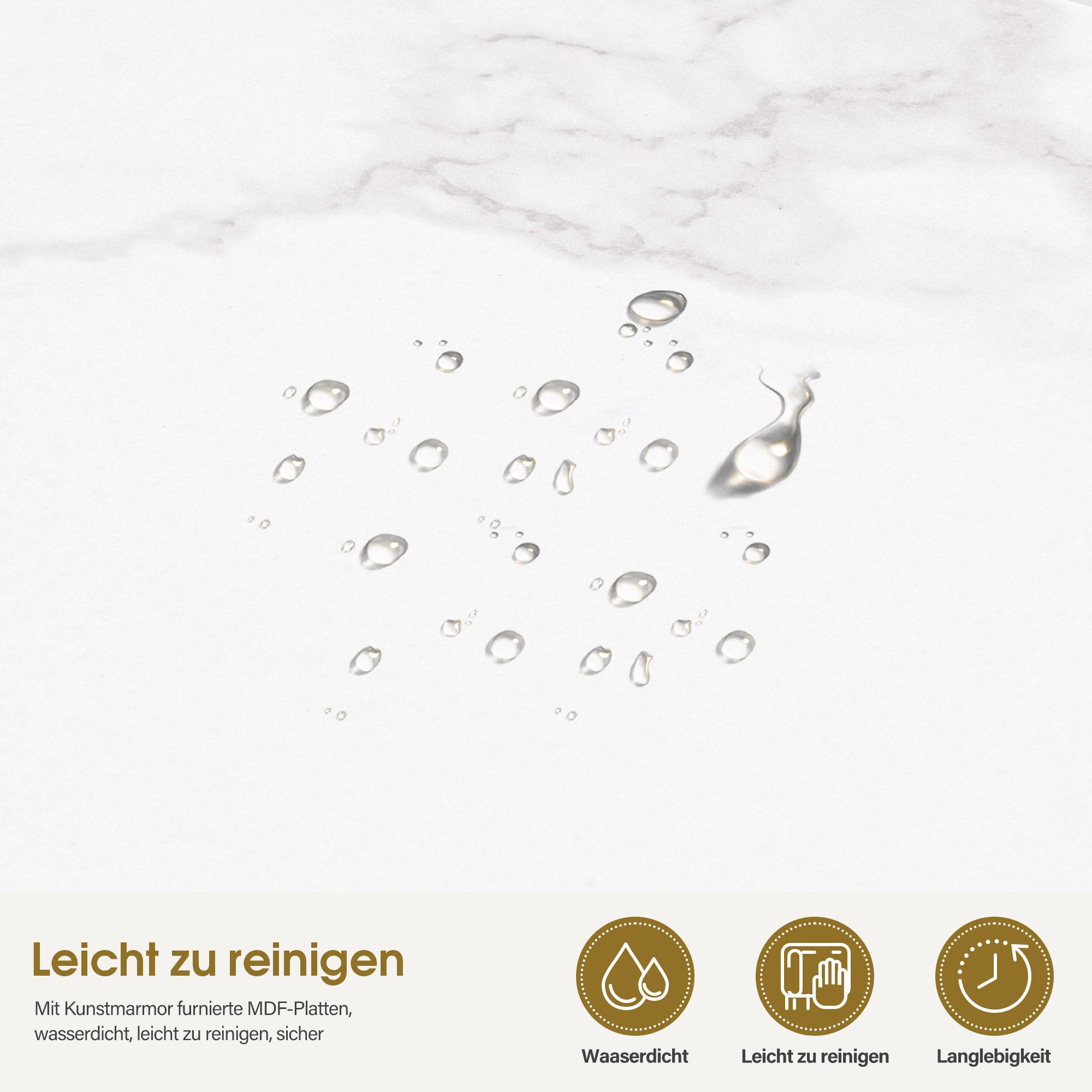 M MCombo trolley with wheels & 2 drawers, serving trolley, with 2 shelves, modern work trolley for bathroom and living room, 32 x 37 x 87 cm, 0029