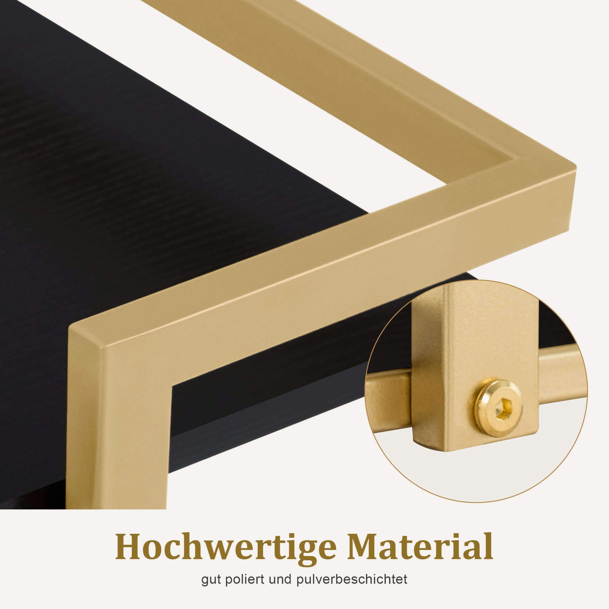 M MCombo Servierwagen mit Rollen, Küchenwagen Barwagen Metallgestell, Moderne Rollwagen Mehrzweckwagen mit 3 Ebenen, für Küche Bad Wohnzimmer Büro, 33*43*75cm, 0033