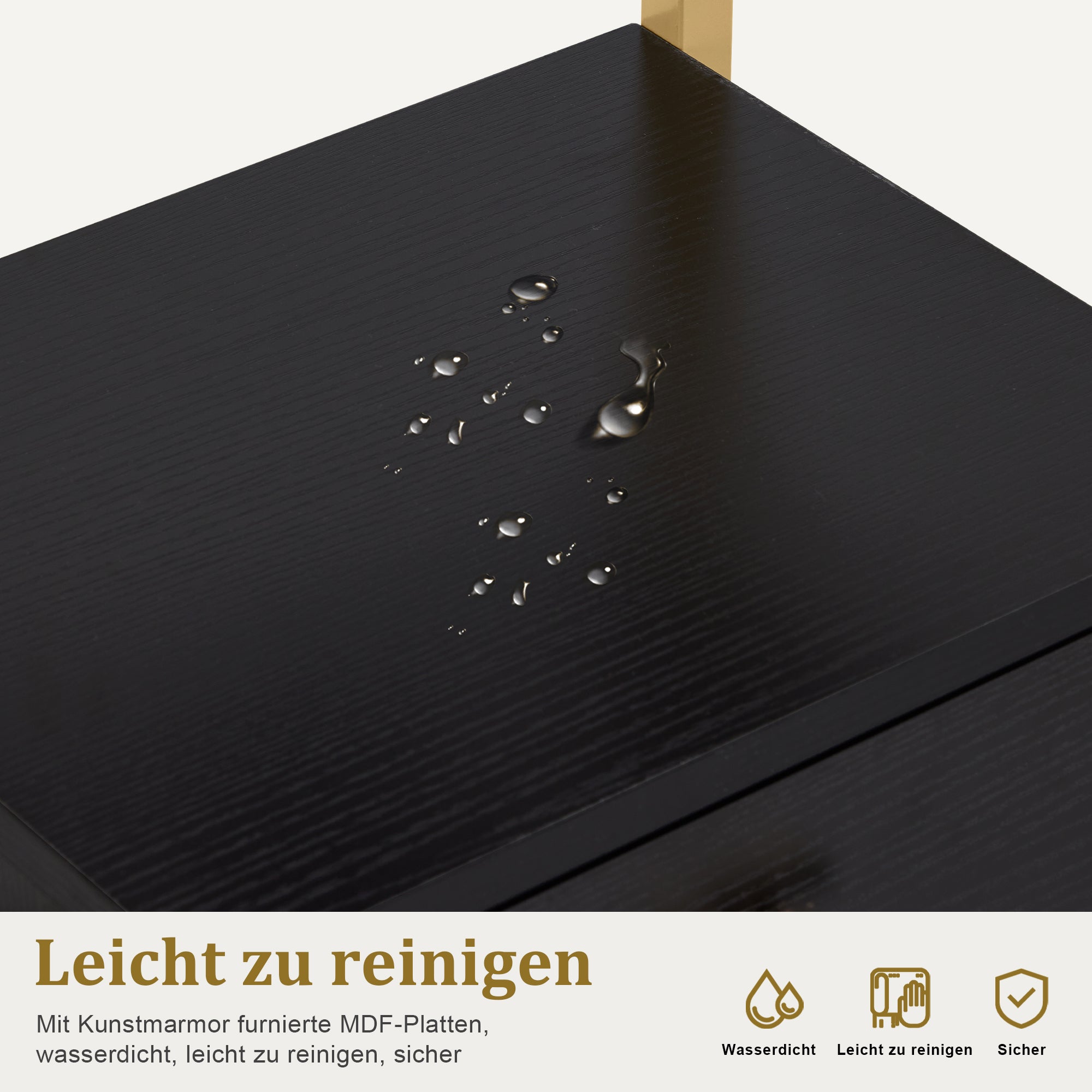 M MCombo Hairdressing Cart with Wheels & 3 Drawers, Rolling Serving Cart White-Gold, Salon Trolley with 2 Shelves & 2 Hairdryer Holders, Modern Work Cart for Bathroom Living Room, 30x40x97cm, 0048