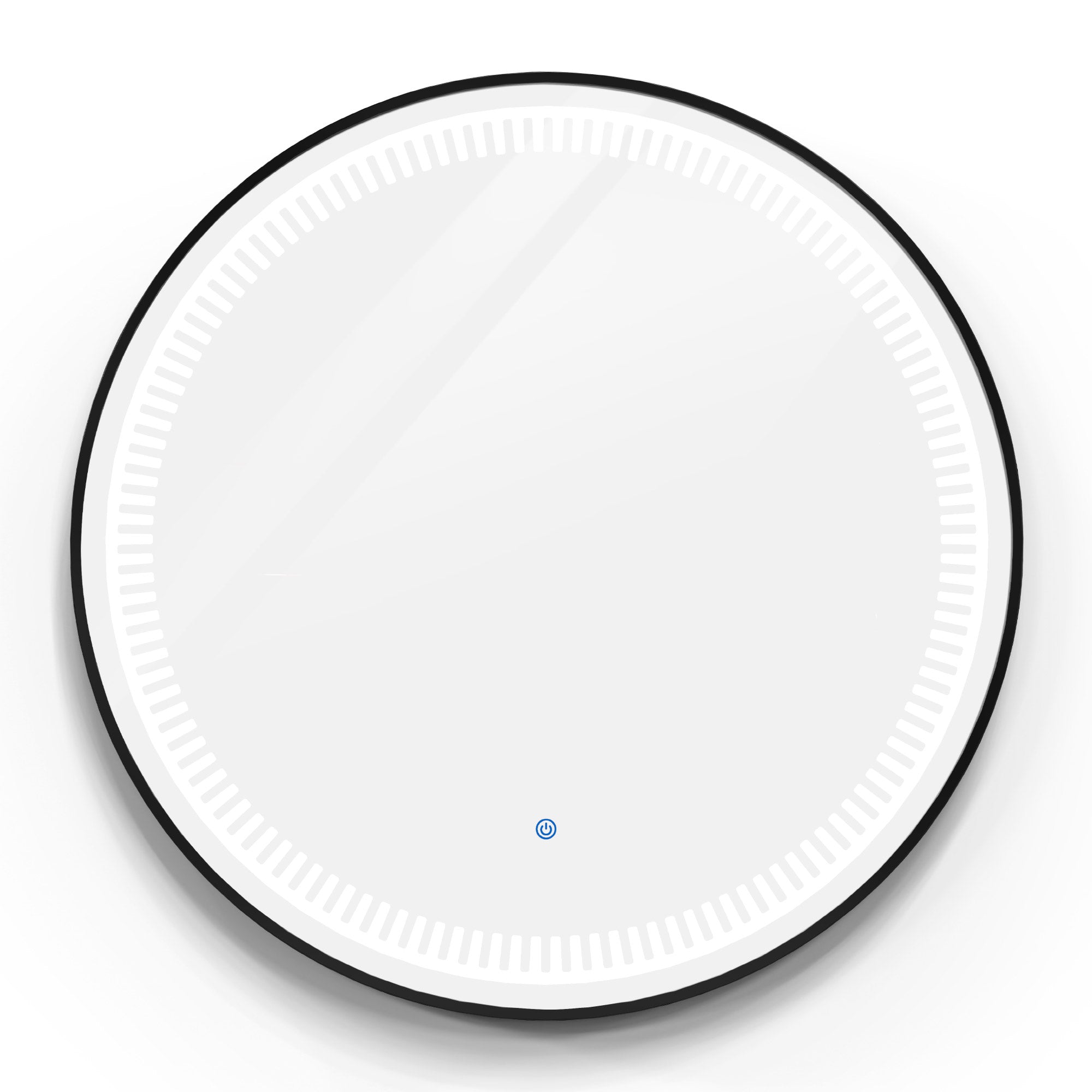 MCombo LED Wall Mirror, Bathroom Mirror with Aluminum Frame, Round Mirror with Touch Switch, 3 Dimmable Light Colors, Bathroom Mirror J6236