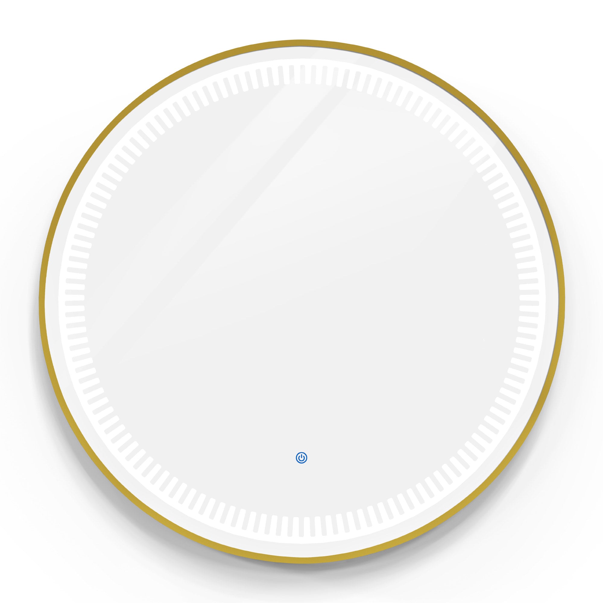 MCombo LED Wall Mirror, Bathroom Mirror with Aluminum Frame, Round Mirror with Touch Switch, 3 Dimmable Light Colors, Bathroom Mirror J6236
