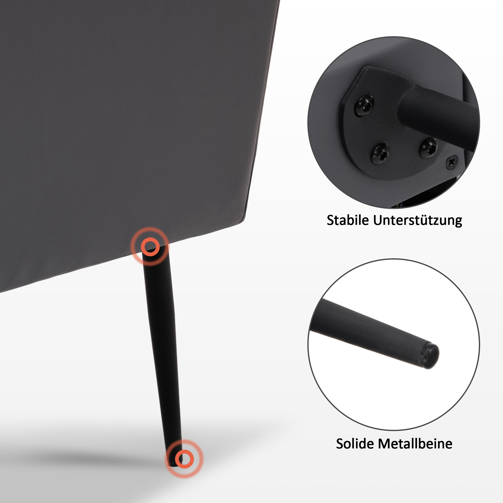 M MCombo Wingback Chair with Footstool, Upholstered Recliner Chair for Living Room, Comfortable Reading Chair, TV Chair with Wingback, Modern Lounge Chair, Fabric/Faux Leather 4707 (Gray)