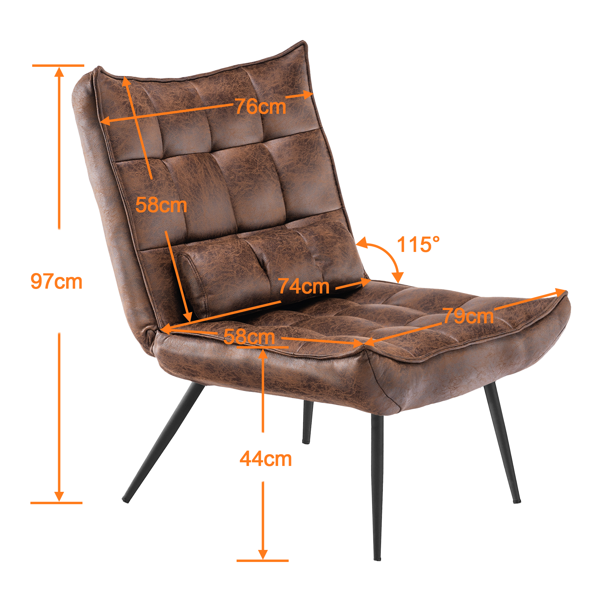 Fauteuil de relaxation MCombo en microfibre 4778, 4779, avec ou sans repose-pieds