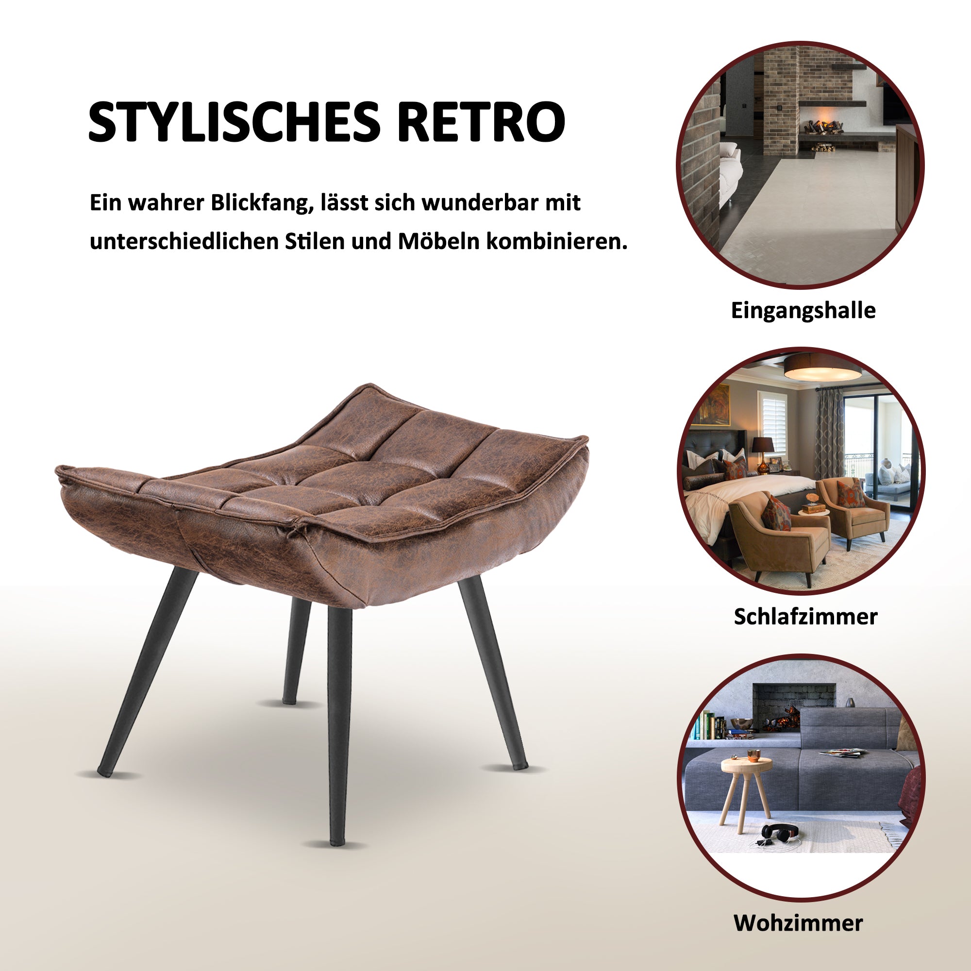 Fauteuil de relaxation MCombo en microfibre 4778, 4779, avec ou sans repose-pieds