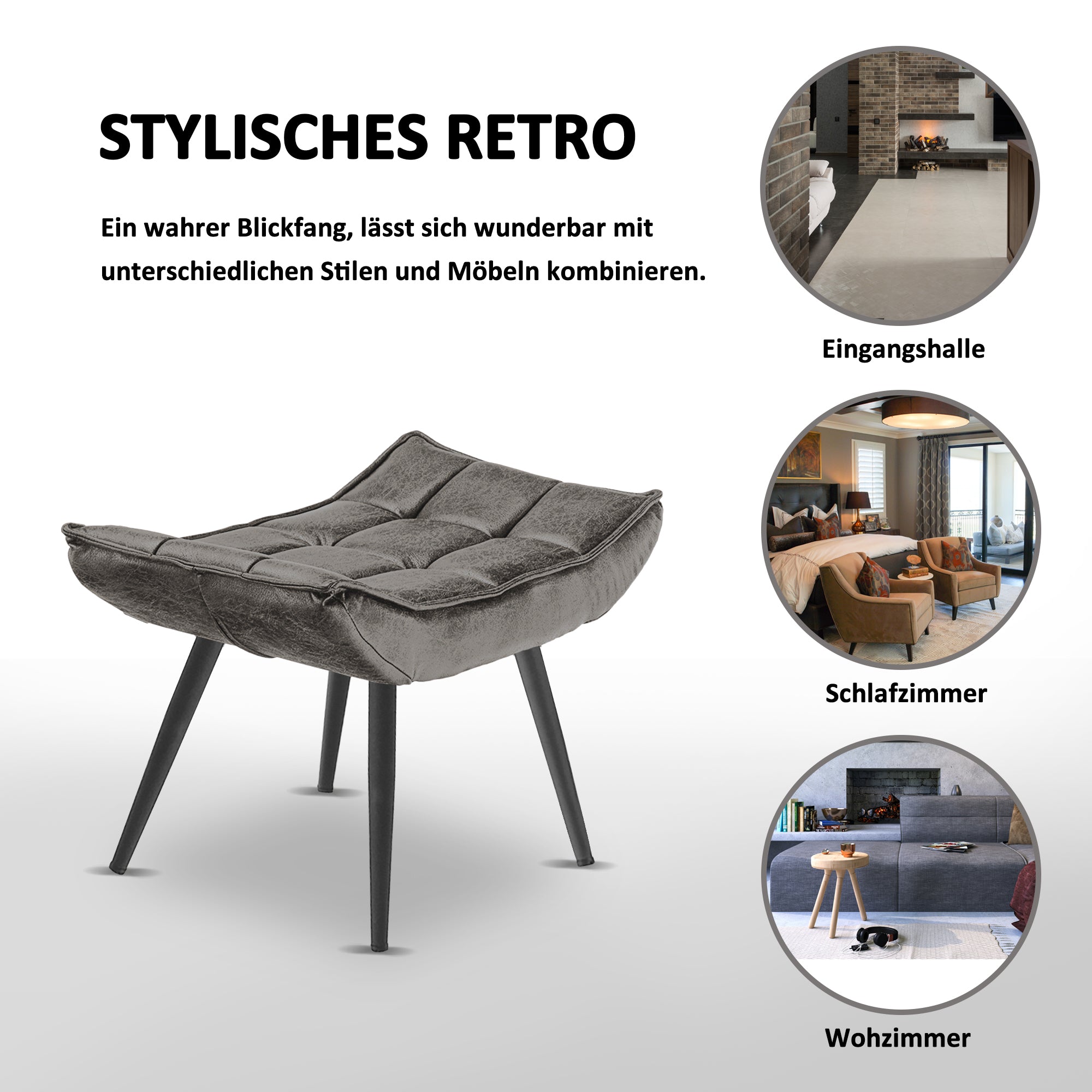 Fauteuil de relaxation MCombo en microfibre 4778, 4779, avec ou sans repose-pieds