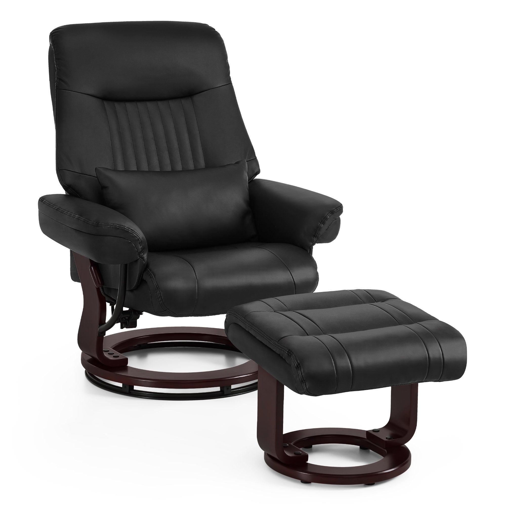 Fauteuil inclinable M MCombo avec fonction inclinable, fauteuil de lecture, fauteuil TV pivotant à 360° avec repose-pieds, coussin et poche latérale, capacité de charge jusqu'à 120 kg, fauteuil TV pour salon, 9035