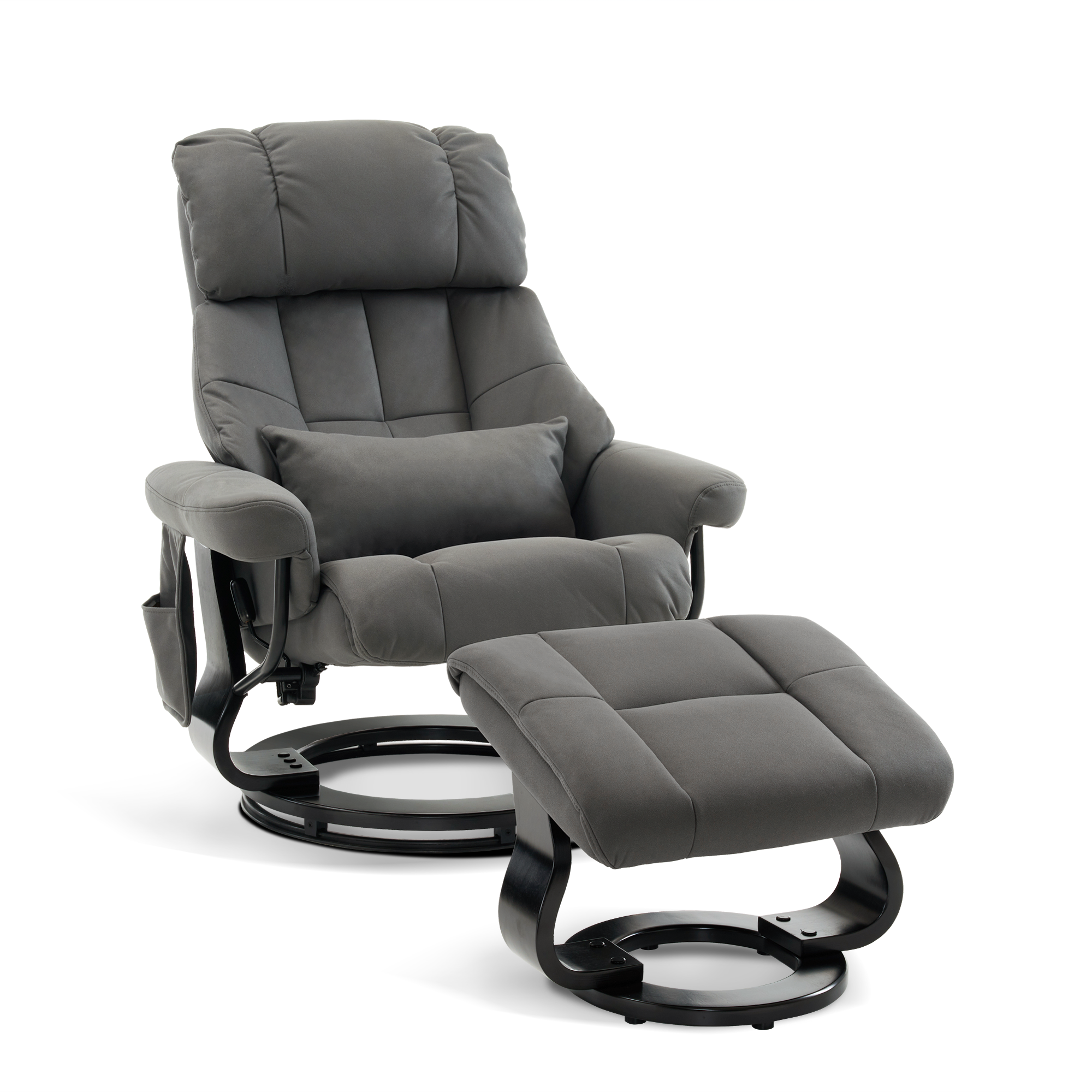 M MCombo Relaxing Chair with Stool, 360° Rotating TV Chair with Reclining Function, Load Capacity up to 120 kg, Modern Recliner Chair for the Living Room, 9066