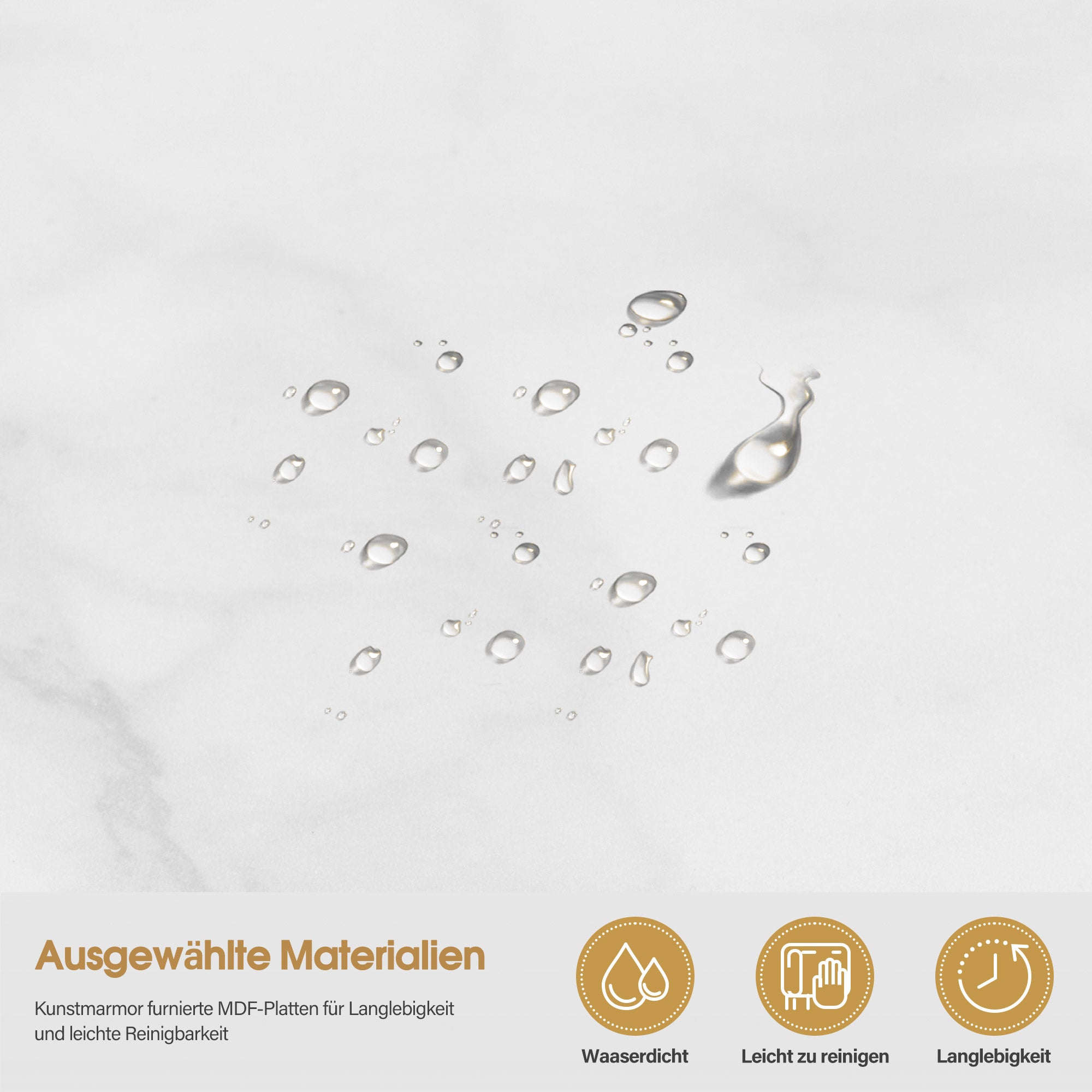 M MCombo Bookcase, 6-Tier Standing Shelf, Office Shelf with Metal Frame, Shelf for Office, Living Room, Bedroom, Kitchen, Nail Salon, Marble White Gold, 30x80x180cm, 5180