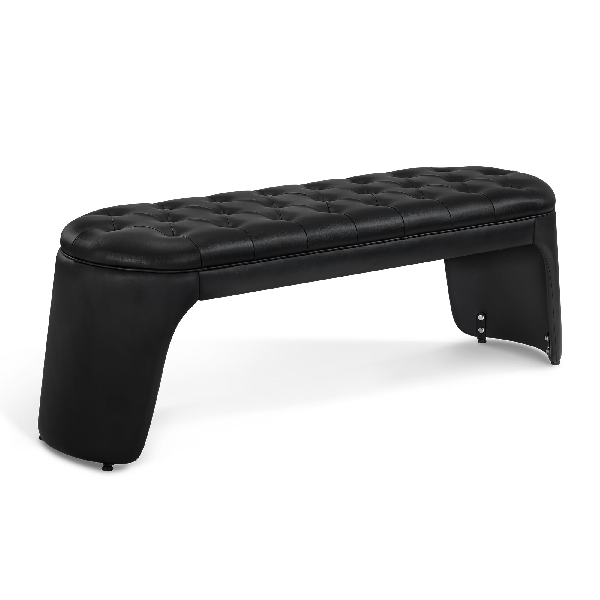 M MCombo 3-seater bench, seat width 150 cm, modern waiting bench, upholstered bench for bedroom, bed bench for living room, hallway bench W510 (black/faux leather)