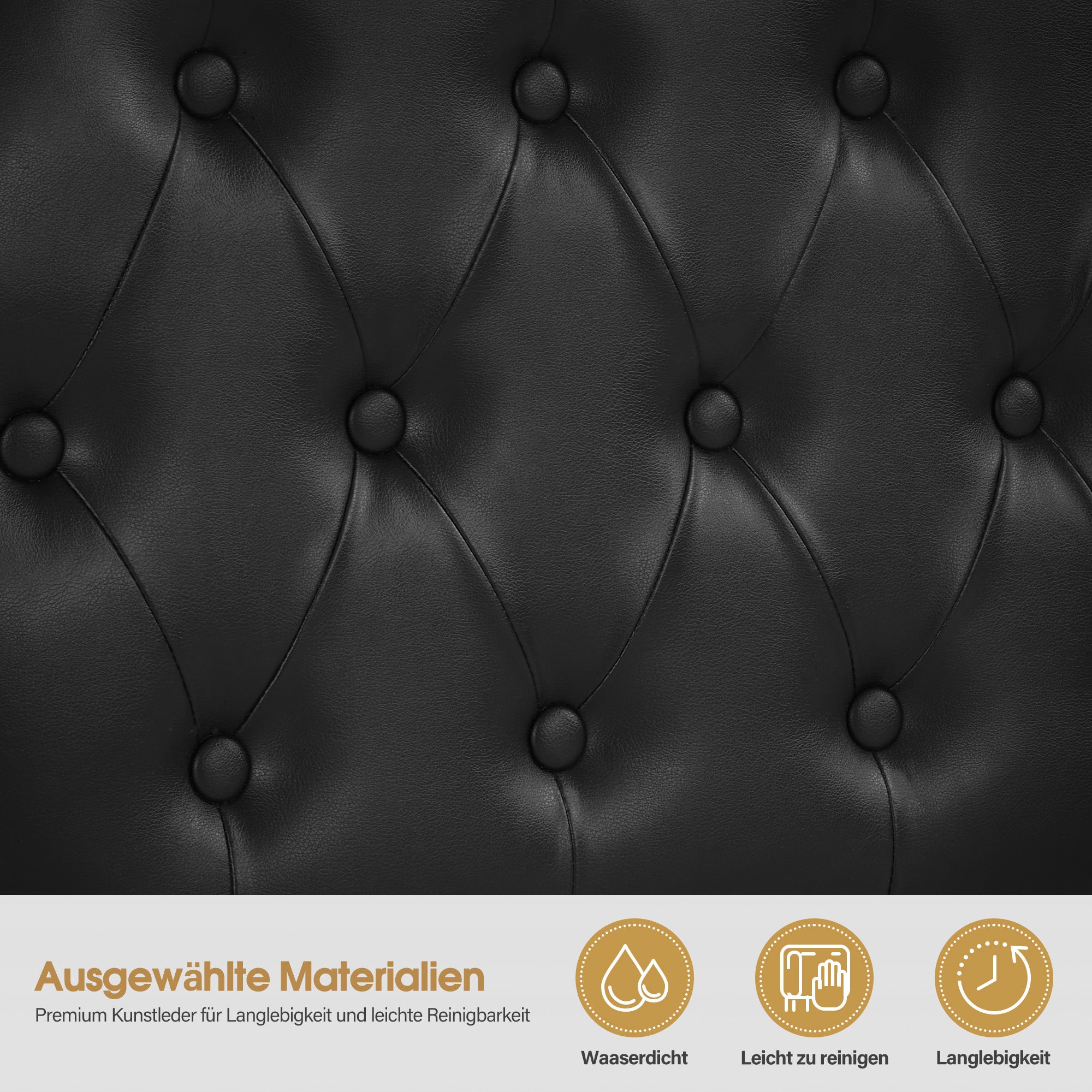 M MCombo 3-seater bench, seat width 150 cm, modern waiting bench, upholstered bench for bedroom, bed bench for living room, hallway bench W510 (black/faux leather)