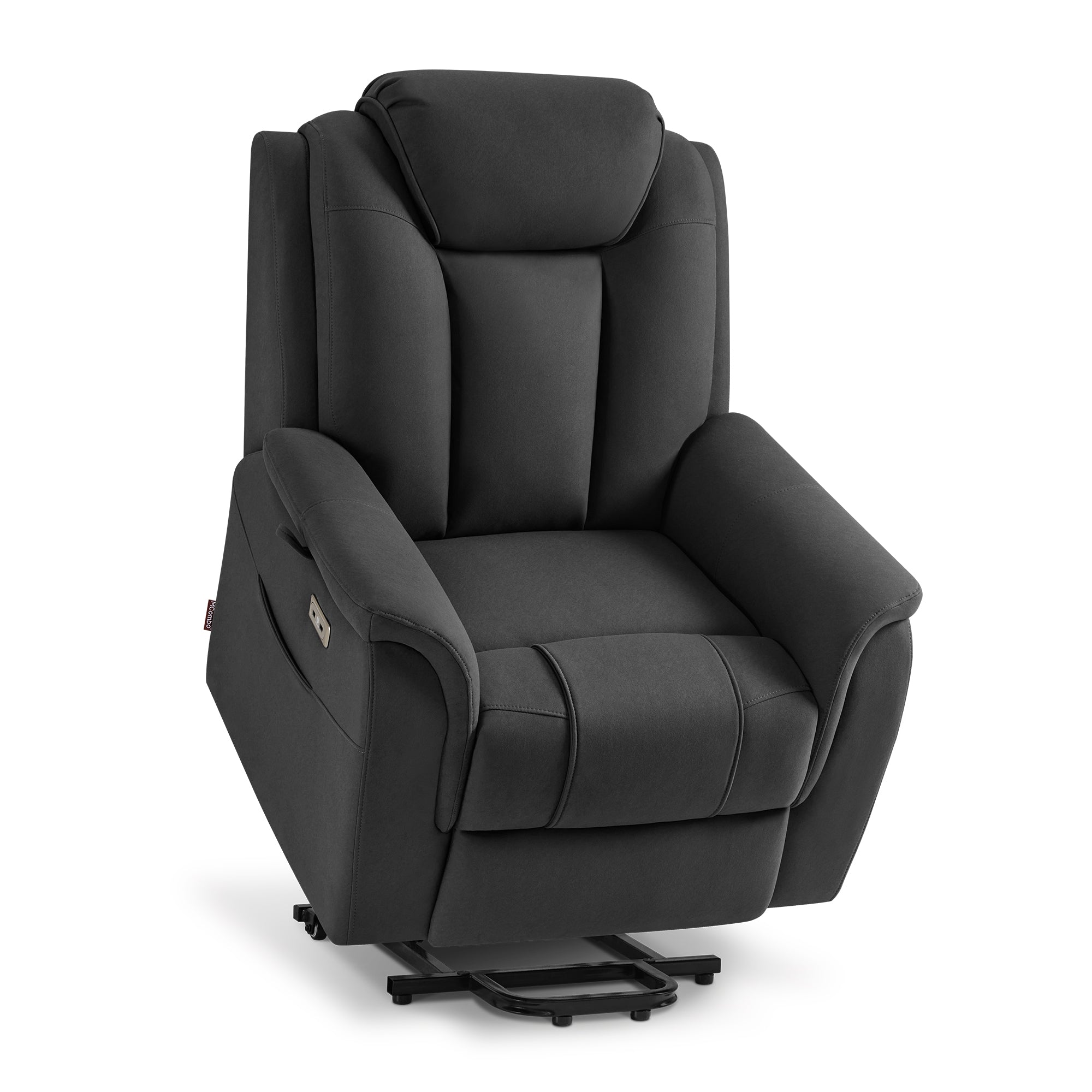 M MCombo Fernsehsessel mit Aufstehhilfe Elektrisch, 2 Rollen für Mobilität, Massage & Heizung, Verstellbare Kopfstütze, Sessel mit Aufstehhilfe 35D Vollschaum-Sitzkissen 7269