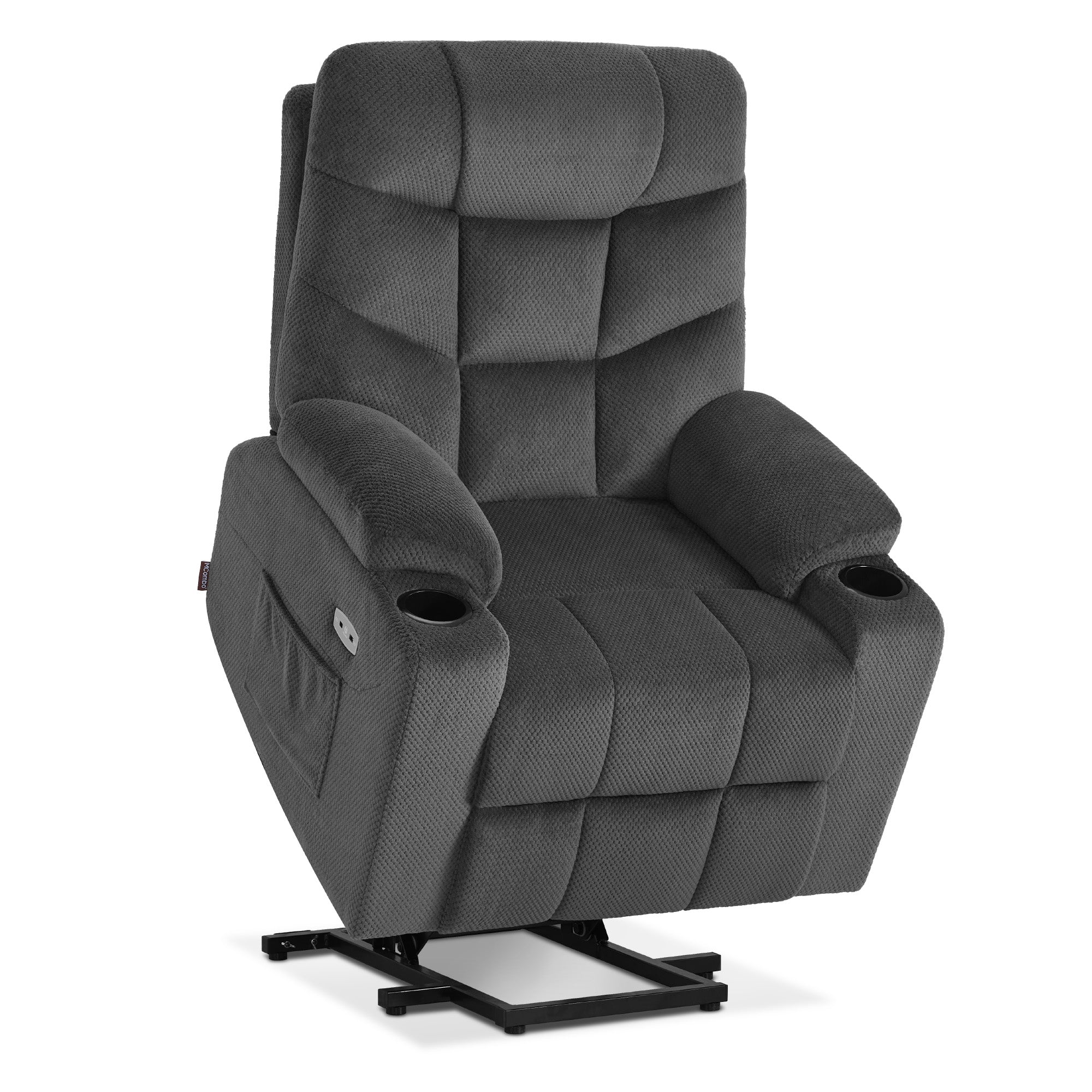 M MCombo TV armchair with electric stand-up aid, armchair with stand-up aid, TV armchair with reclining function up to 140°, senior armchair for the living room, with USB 7286