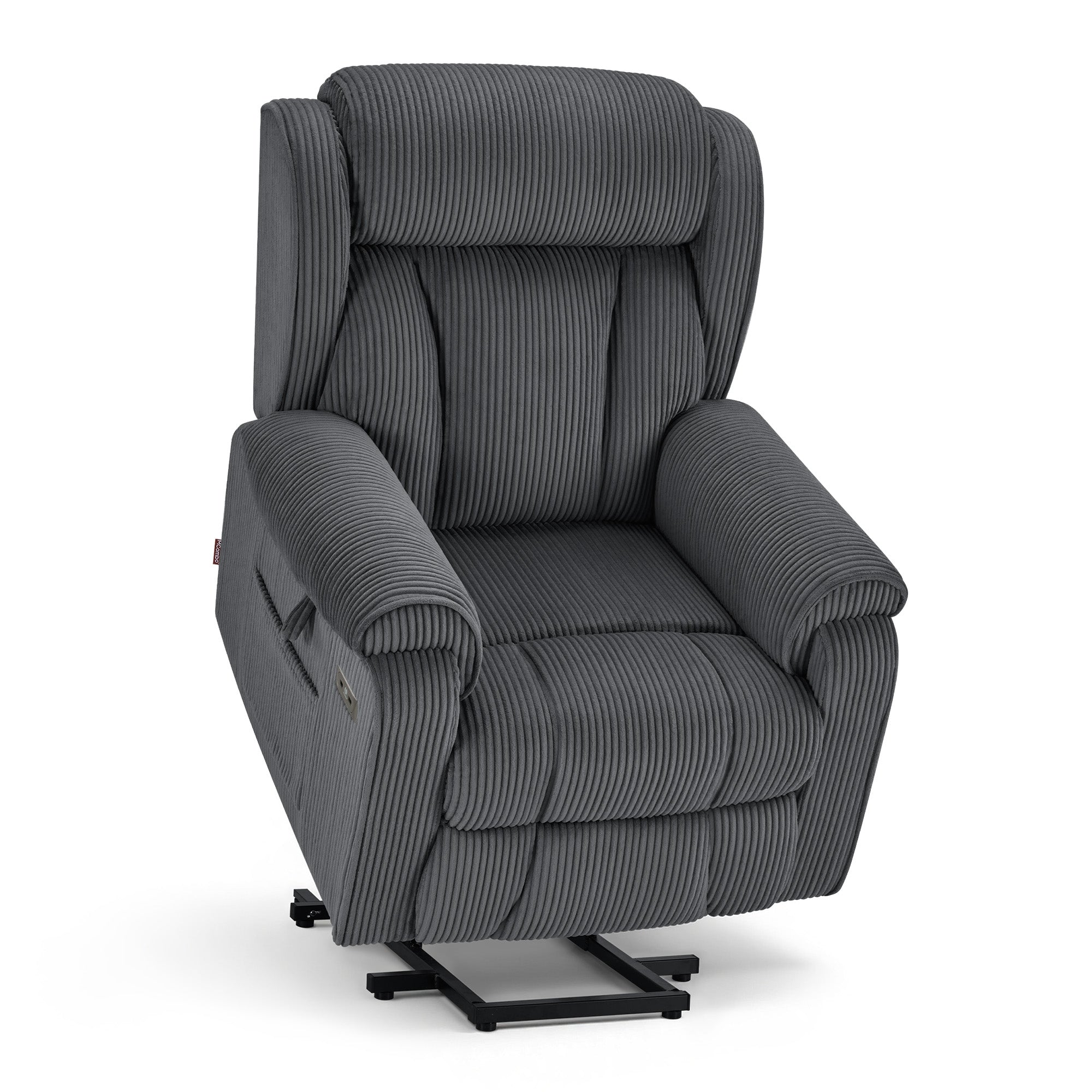 M MCombo 4-Motoren-Fernsehsessel mit Aufstehhilfe Elektrisch, Elektrische Lenden- & Kopfstütze 165°Zero-Gravity Sessel mit Aufstehhilfe, Massage & Heizung 7558
