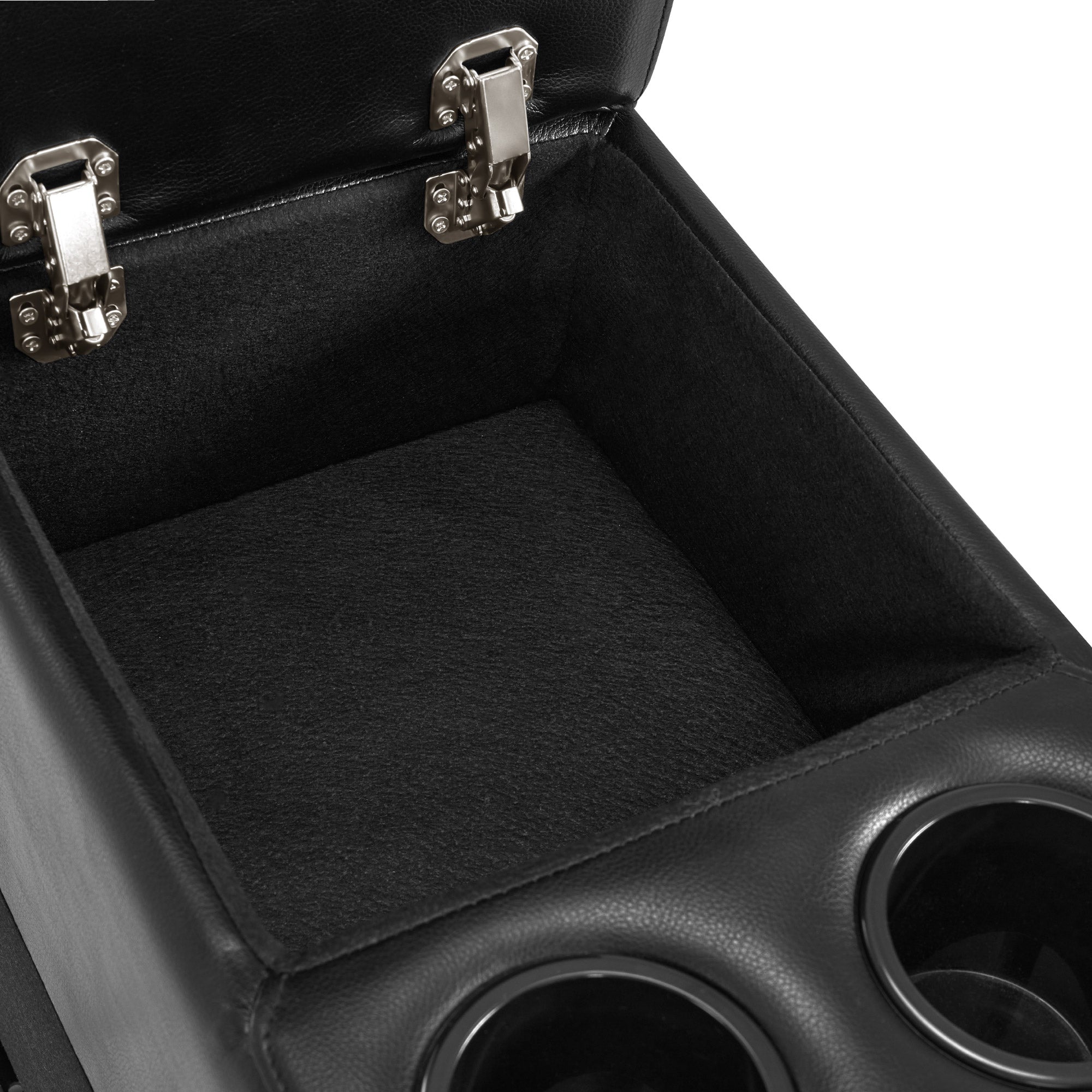 M MCombo console for 2-seater cinema chairs 7705, with storage space & cup holder, sofa accessory, spare part for TV chair 7705CA (faux leather, black)