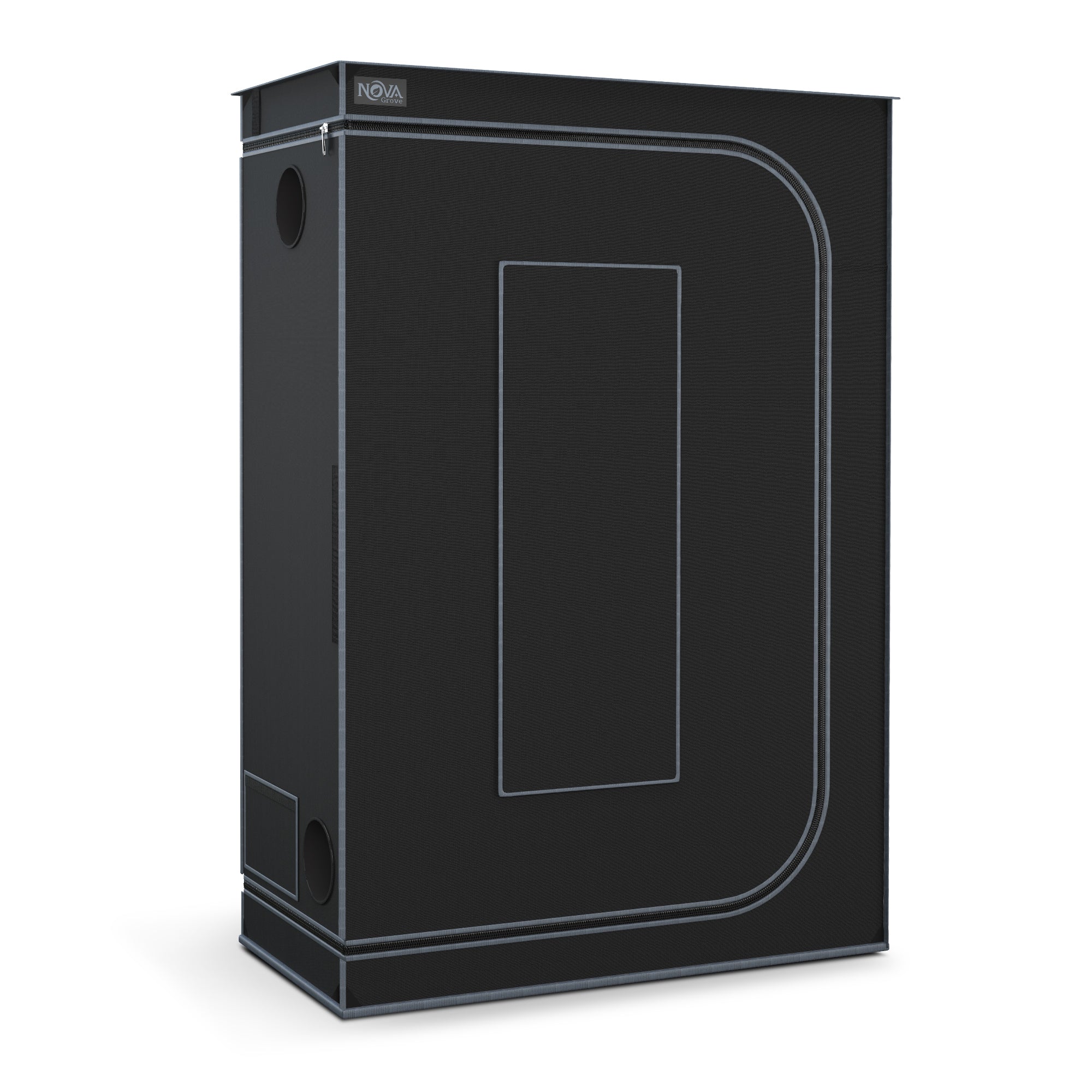 NovaGrove Growzelt, Growbox mit 1680D robuster & wasserdichter Außenschicht, hochreflektierender Aluminium-Innenbeschichtung, Grow Tent mit großem Sichtfenster & Bodenwanne, A06/A09/A12 (Schwarz)