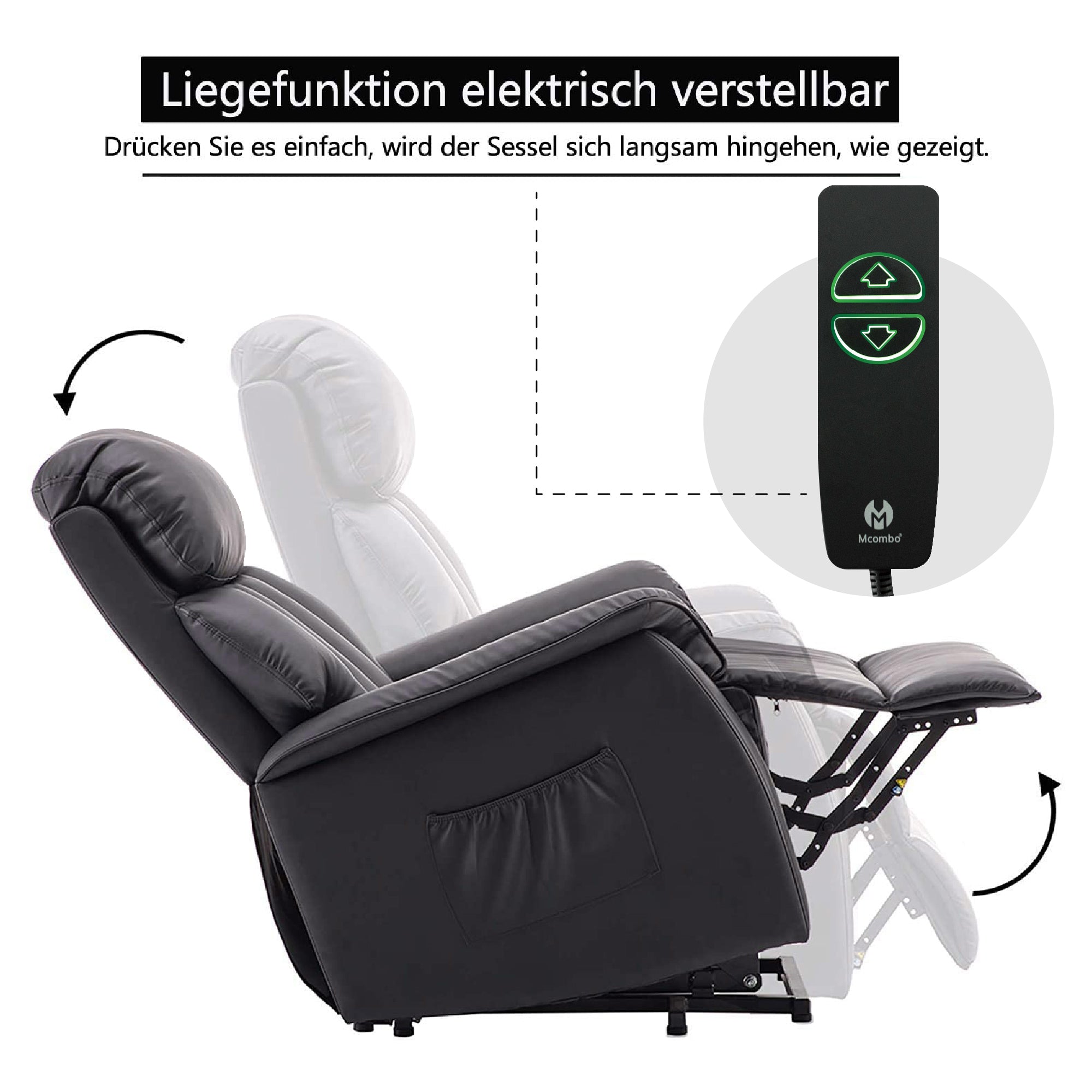 MCombo Elektrisch Aufstehhilfe Fernsehsessel Relaxsessel elektrisch verstellbar 7299
