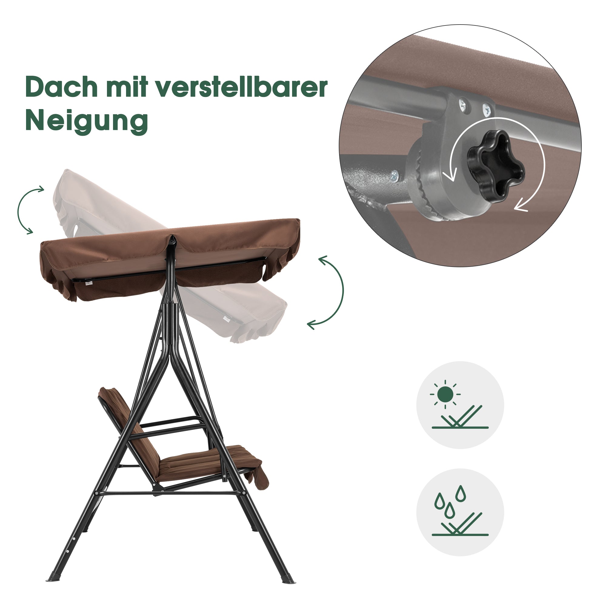 MCombo 3-Sitzer Hollywoodschaukel Gartenschaukel Gartenliege Schaukelbank 8003