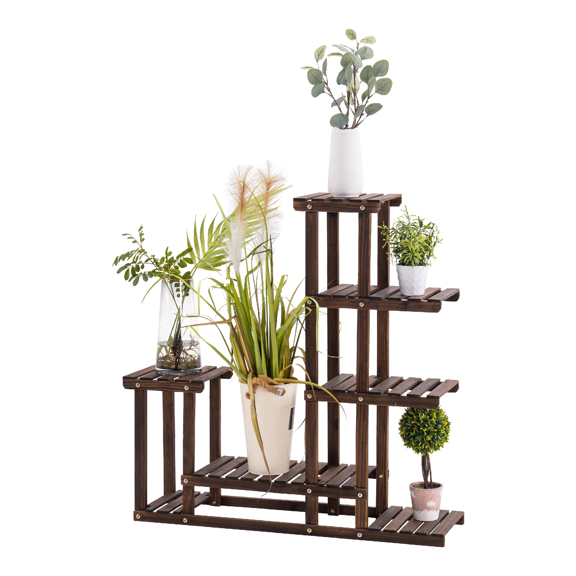 MCombo Pflanzenregal Blumenregal Blumenständer Holzregal mehrstöckig 0443