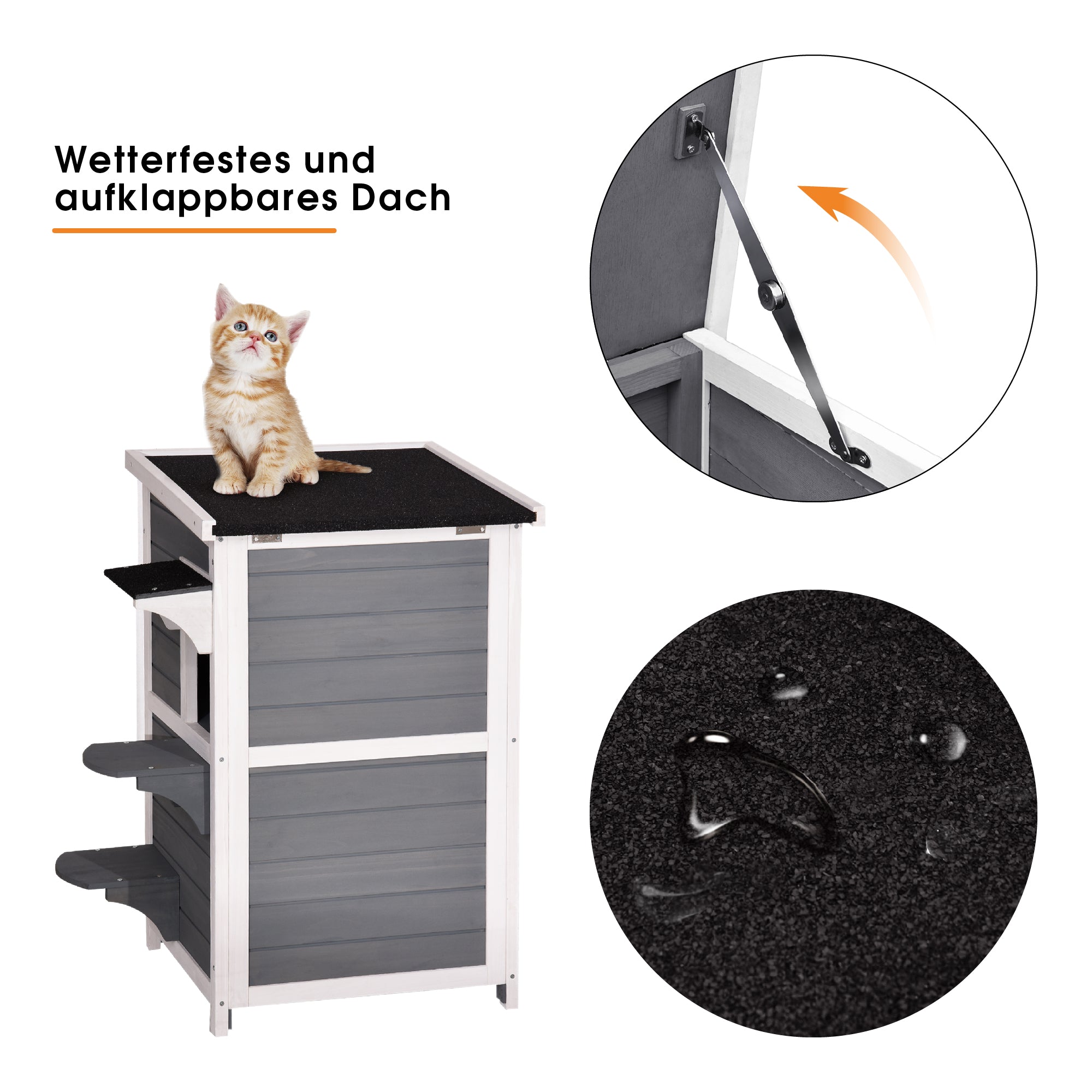 Lovupet Katzenhaus Katzenvilla Katzenhütte 2 Etagen Wetterfest 0508EY