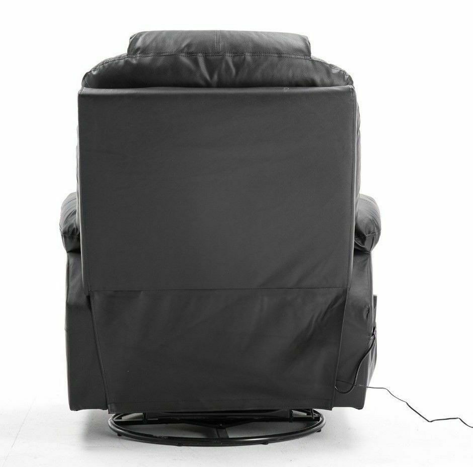 MCombo Massagesessel Relaxsessel Dreh+Schaukel manuell verstellbar Echtleder 7050