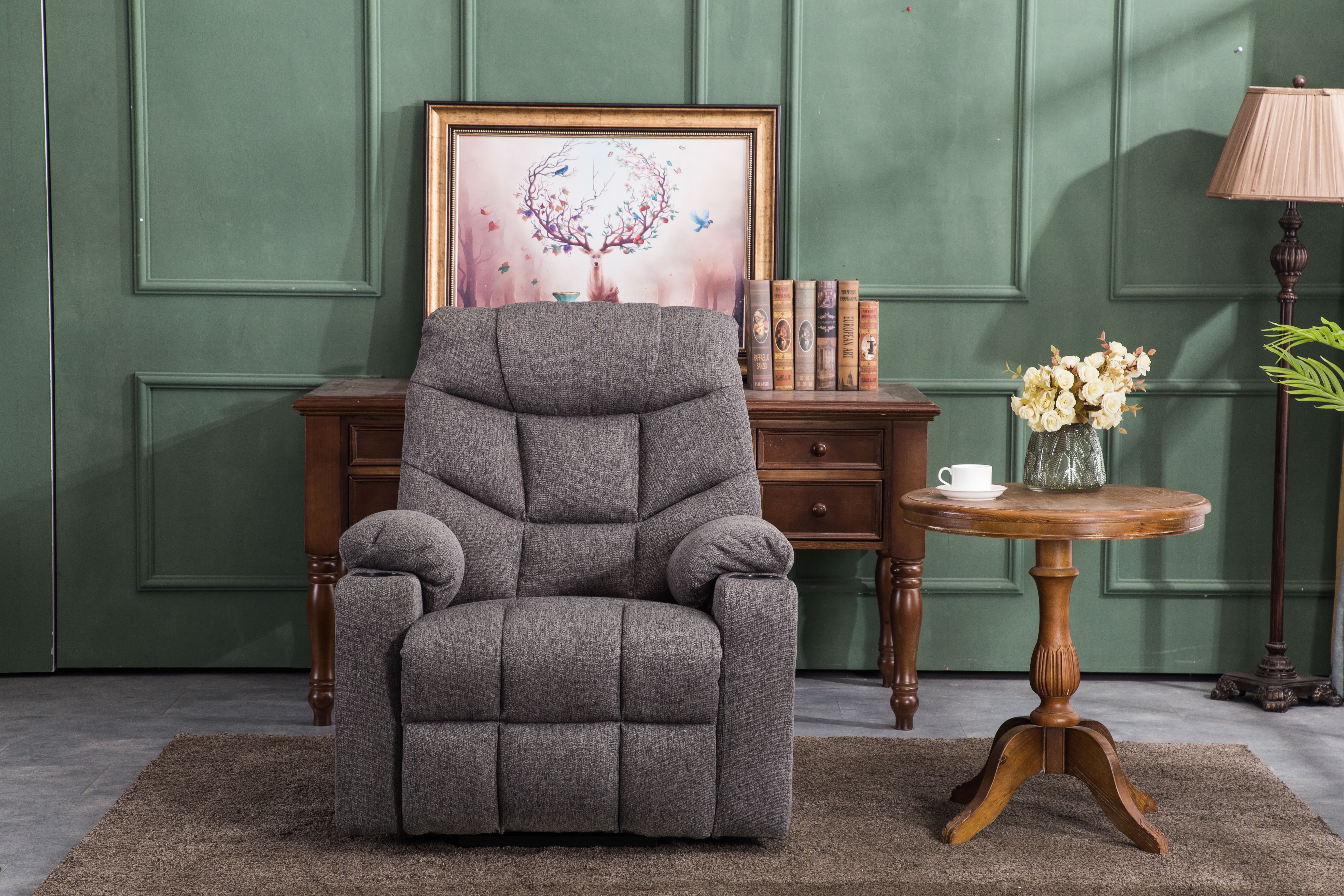 M MCombo TV armchair with electric stand-up aid, armchair with stand-up aid, TV armchair with reclining function up to 140°, senior armchair for the living room, with USB 7286