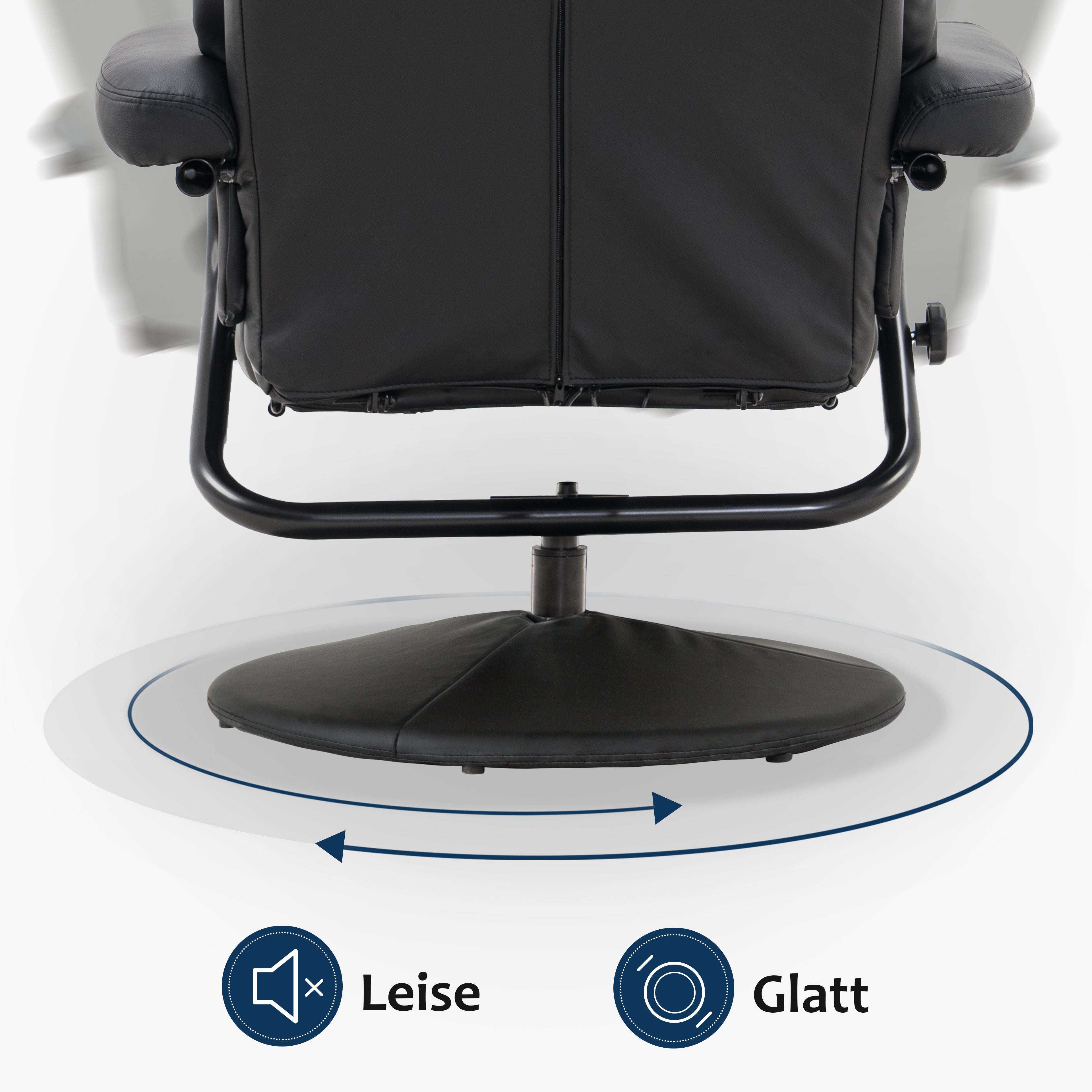 MCombo relaxation chair, TV chair, TV armchair, swivel chair with footstool, 360° rotatable, with side pocket, faux leather cover, checked 9022