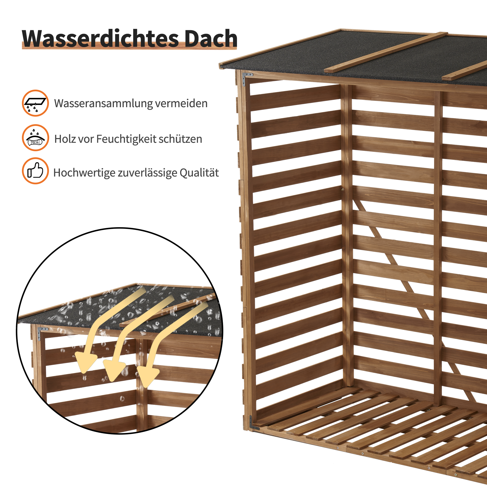 M MCombo Holzregal, Outdoor Kaminholzregel mit Rückwand, Holzunterstand mit wasserdichter Abdeckung, 1202/1200/1213
