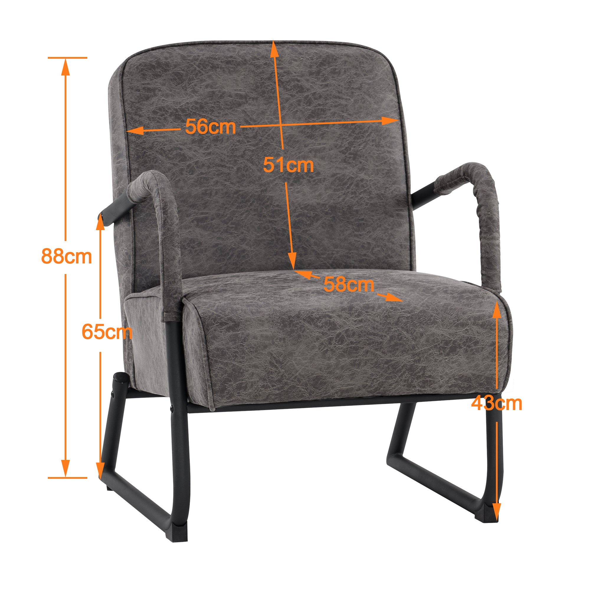 M MCombo armchair with/without stool for living room, retro vintage relaxation chair with waist cushion, armrest chair, lounge chair, upholstered chair made of microfiber fabric, 4742