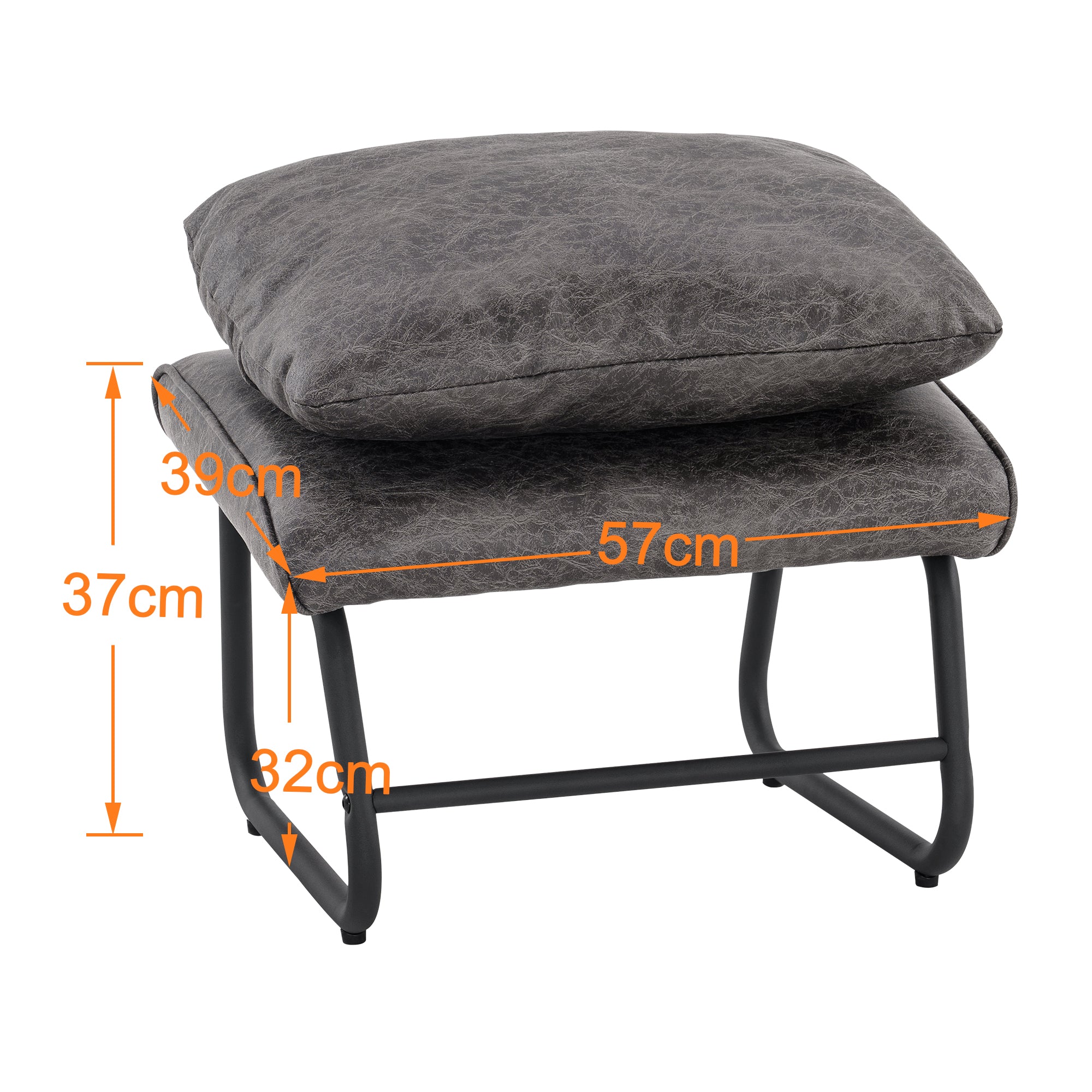 M MCombo armchair with/without stool for living room, retro vintage relaxation chair with waist cushion, armrest chair, lounge chair, upholstered chair made of microfiber fabric, 4742