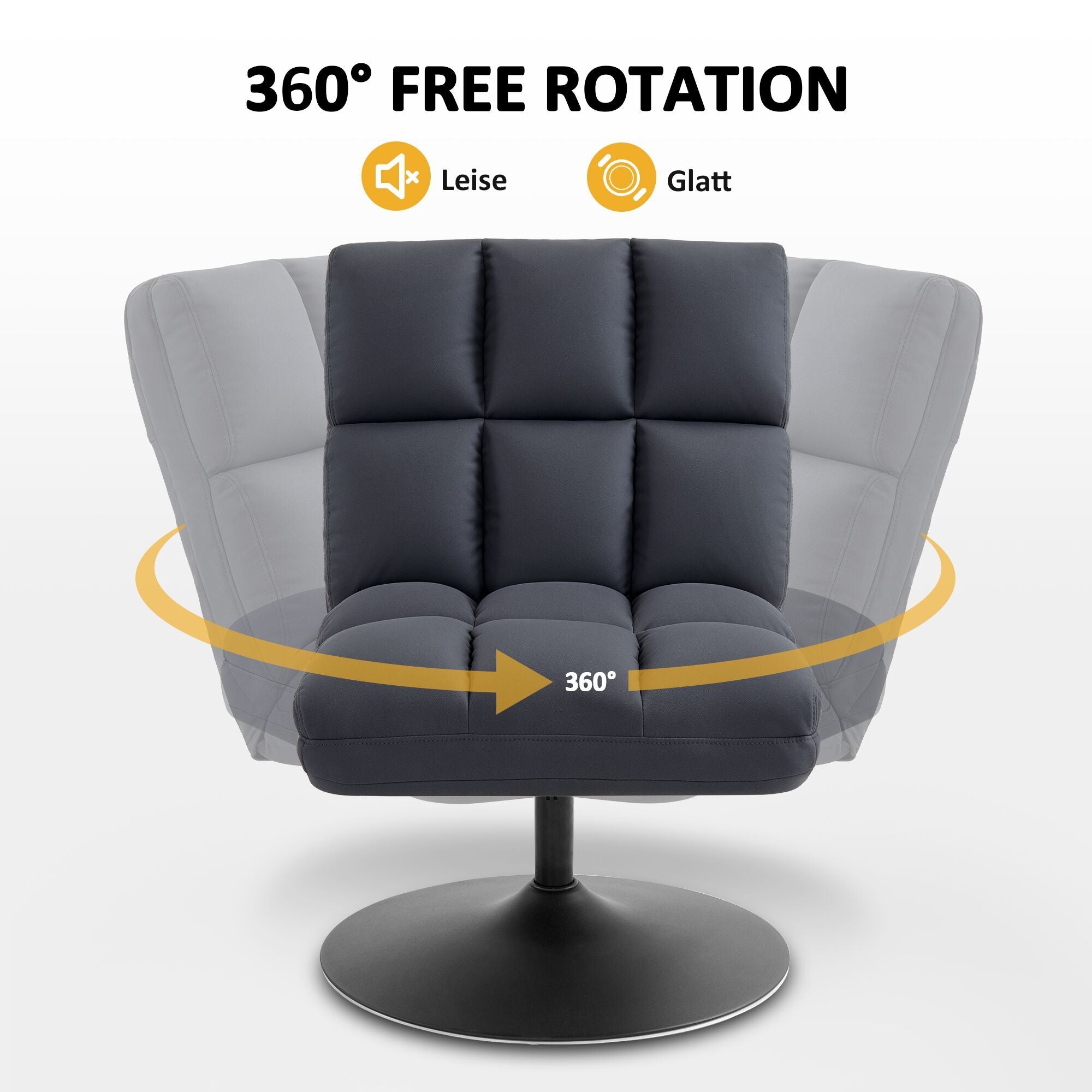 MCombo modern swivel chair, cocktail chair, lounge chair, relaxation chair, club chair for living room, bedroom, microfiber fabric, 4812