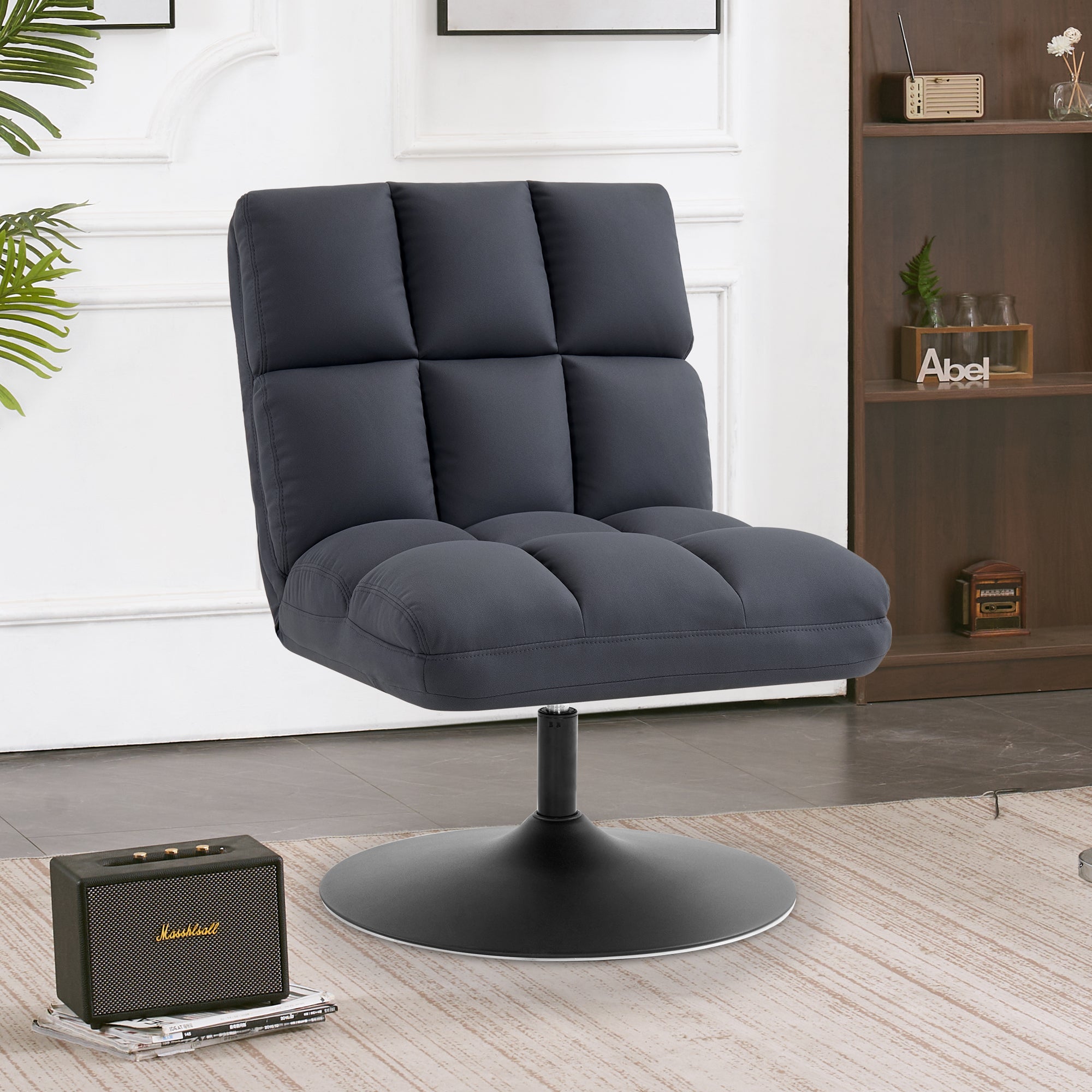 MCombo modern swivel chair, cocktail chair, lounge chair, relaxation chair, club chair for living room, bedroom, microfiber fabric, 4812