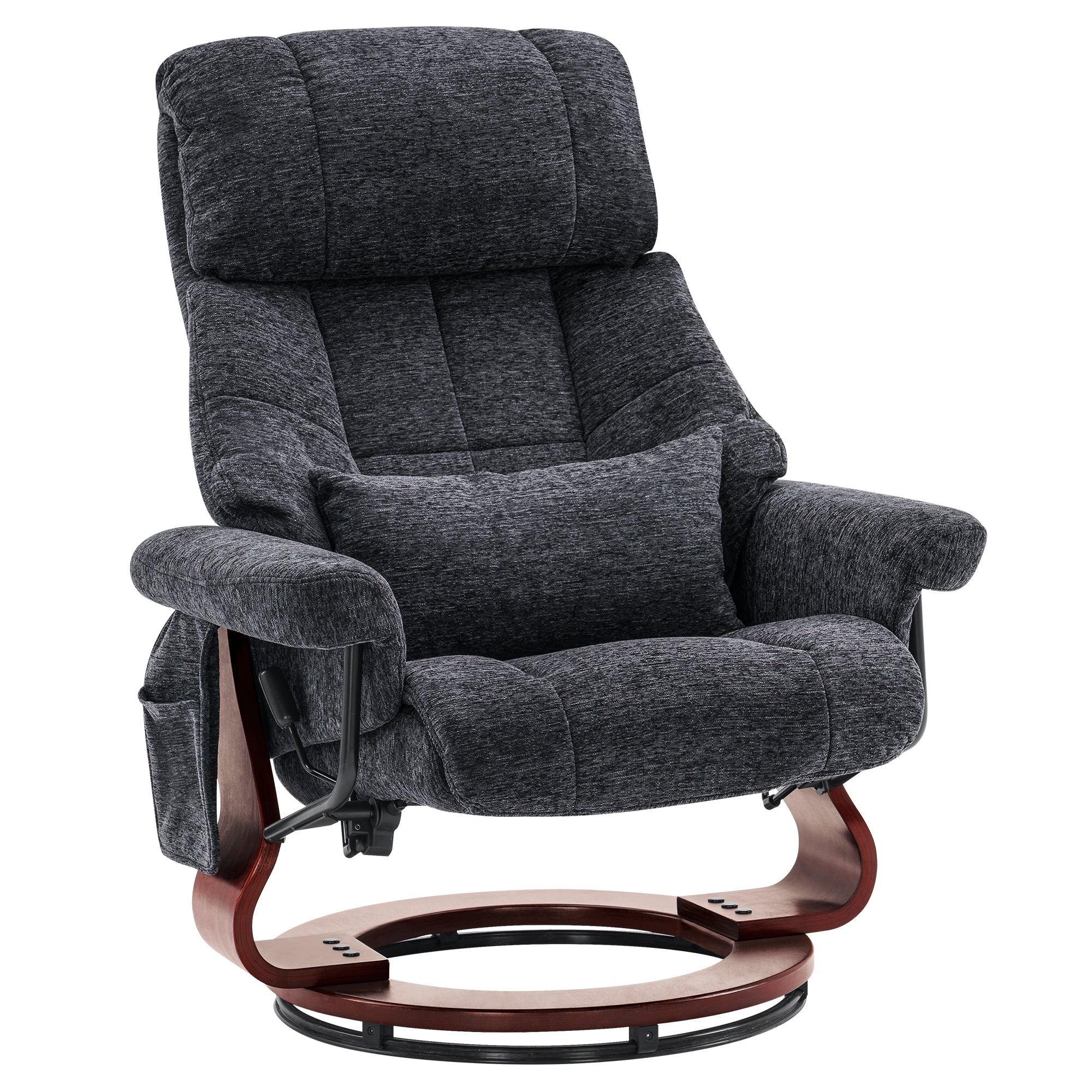 M MCombo Relaxing Chair with Stool, 360° Rotating TV Chair with Reclining Function, Load Capacity up to 120 kg, Modern Recliner Chair for the Living Room, 9066