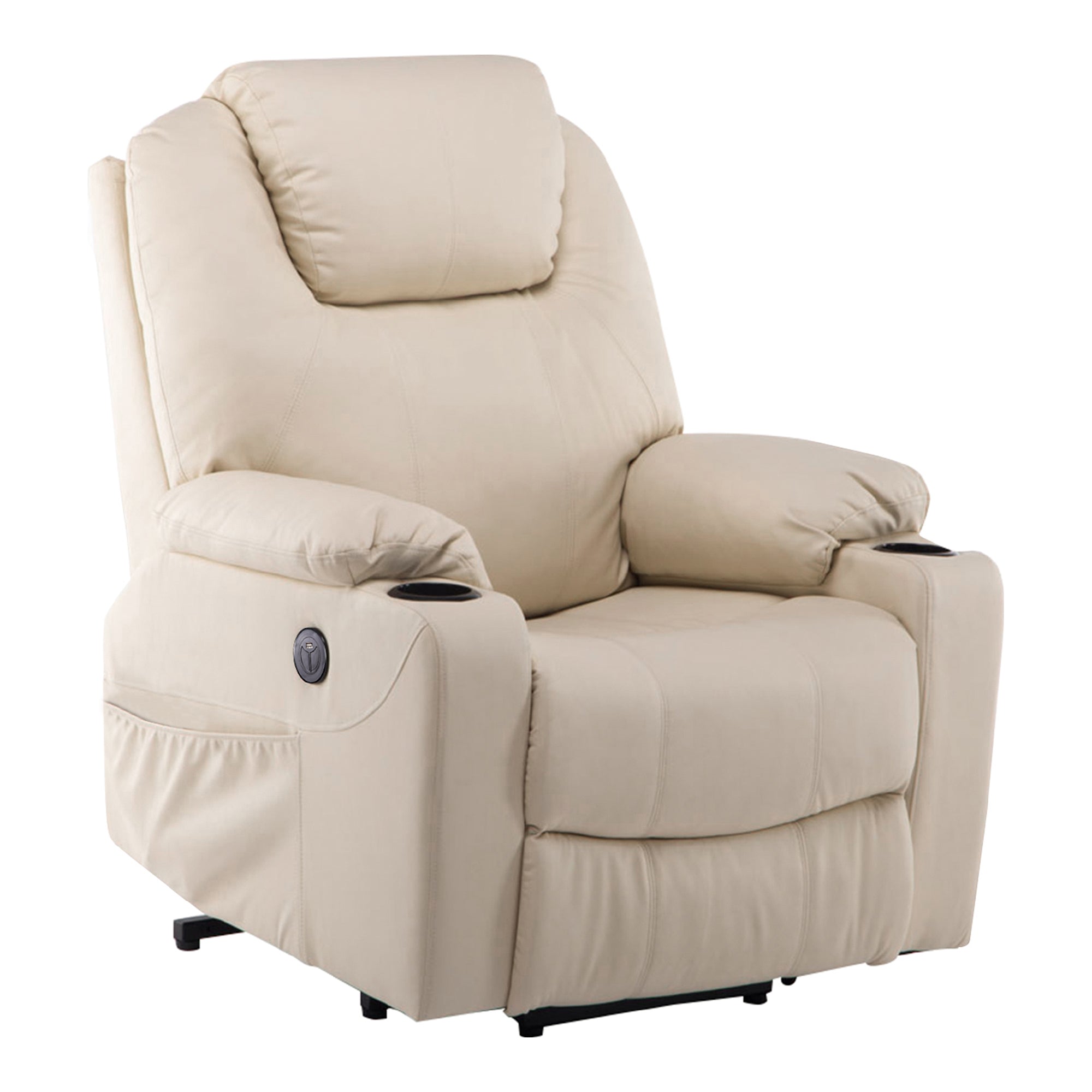 Fauteuil TV M MCombo avec rehausseur électrique, fauteuil inclinable avec fonction d'inclinaison jusqu'à 140°, fauteuil de massage avec fonction chauffante, bouton et télécommande réglables, avec USB, 7040