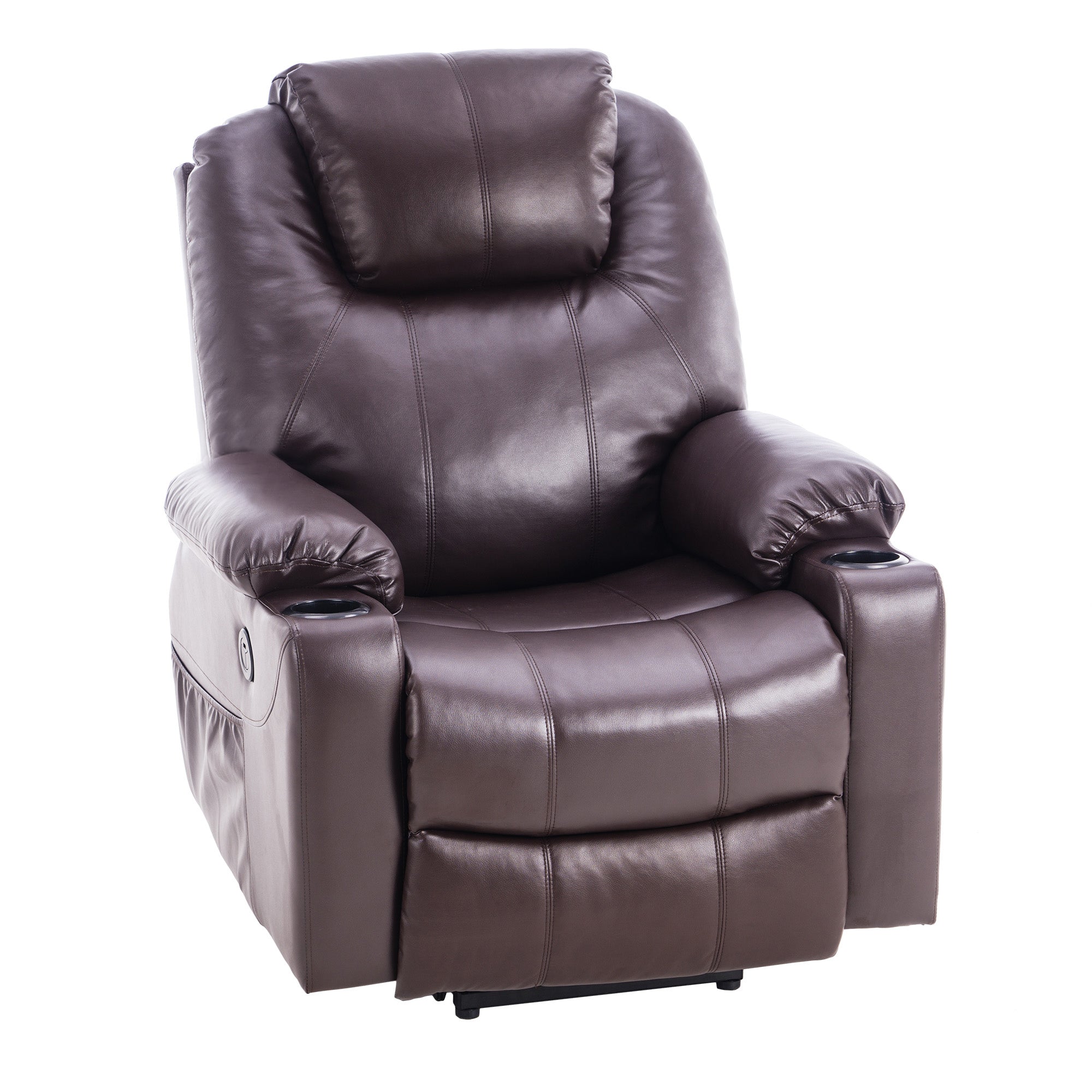 Fauteuil TV M MCombo avec rehausseur électrique, fauteuil inclinable avec fonction d'inclinaison jusqu'à 140°, fauteuil de massage avec fonction chauffante, bouton et télécommande réglables, avec USB, 7040
