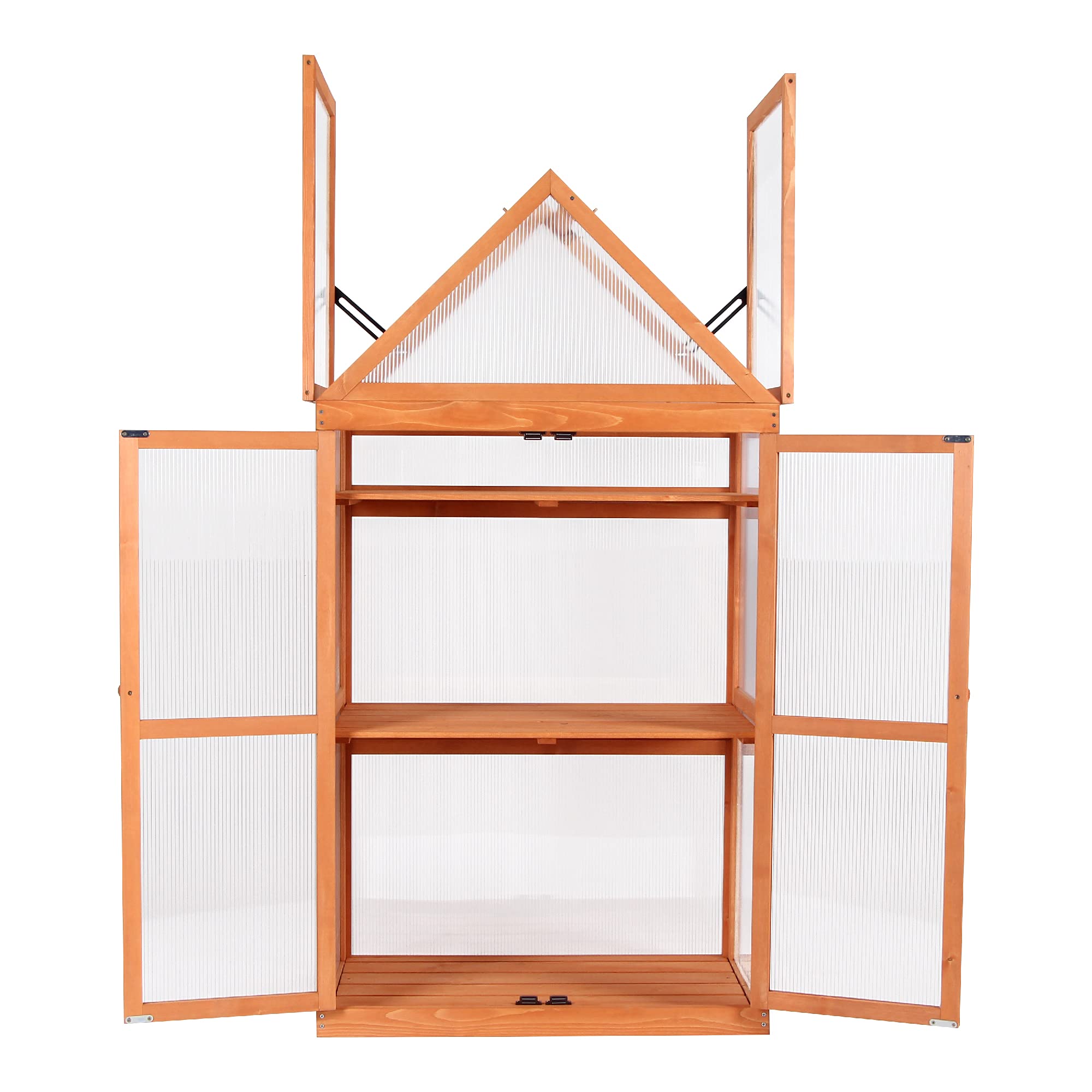 MCombo 3 Etage Gewächenhaus Pflanzschrank Treibhaus höheverstellbar Holz 0800