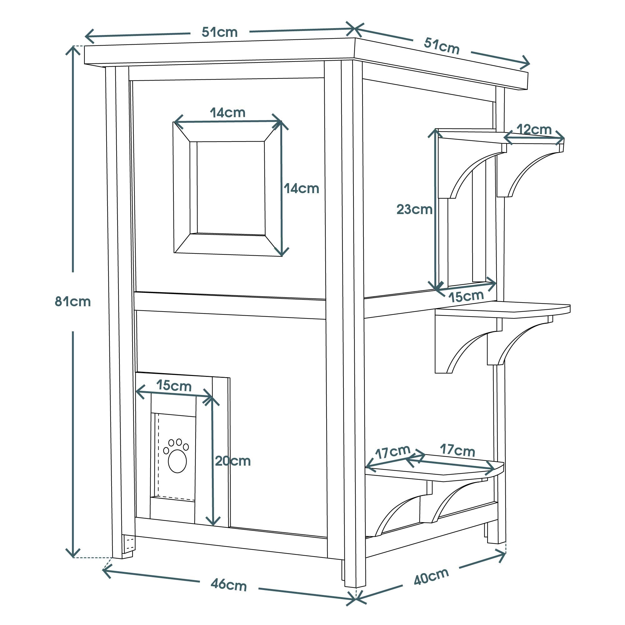 Lovupet Katzenhaus Katzenvilla Katzenhütte 2 Etagen Wetterfest 0508EY